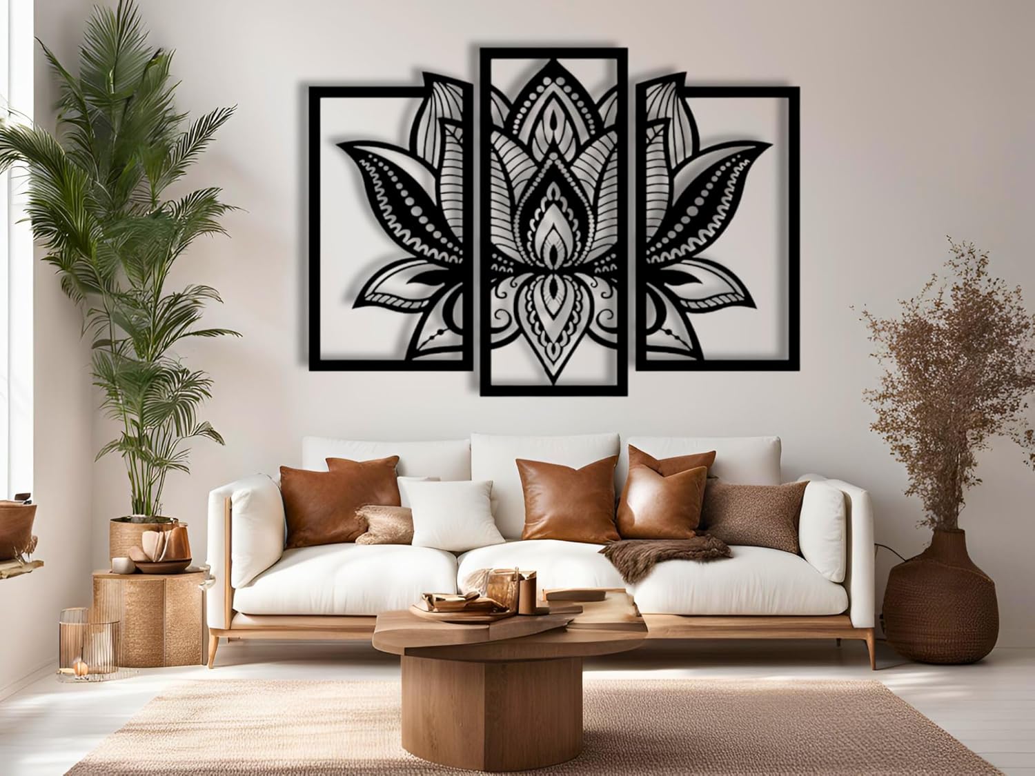 Vailla 3D Lotus Flower Wood Wall Art Decor