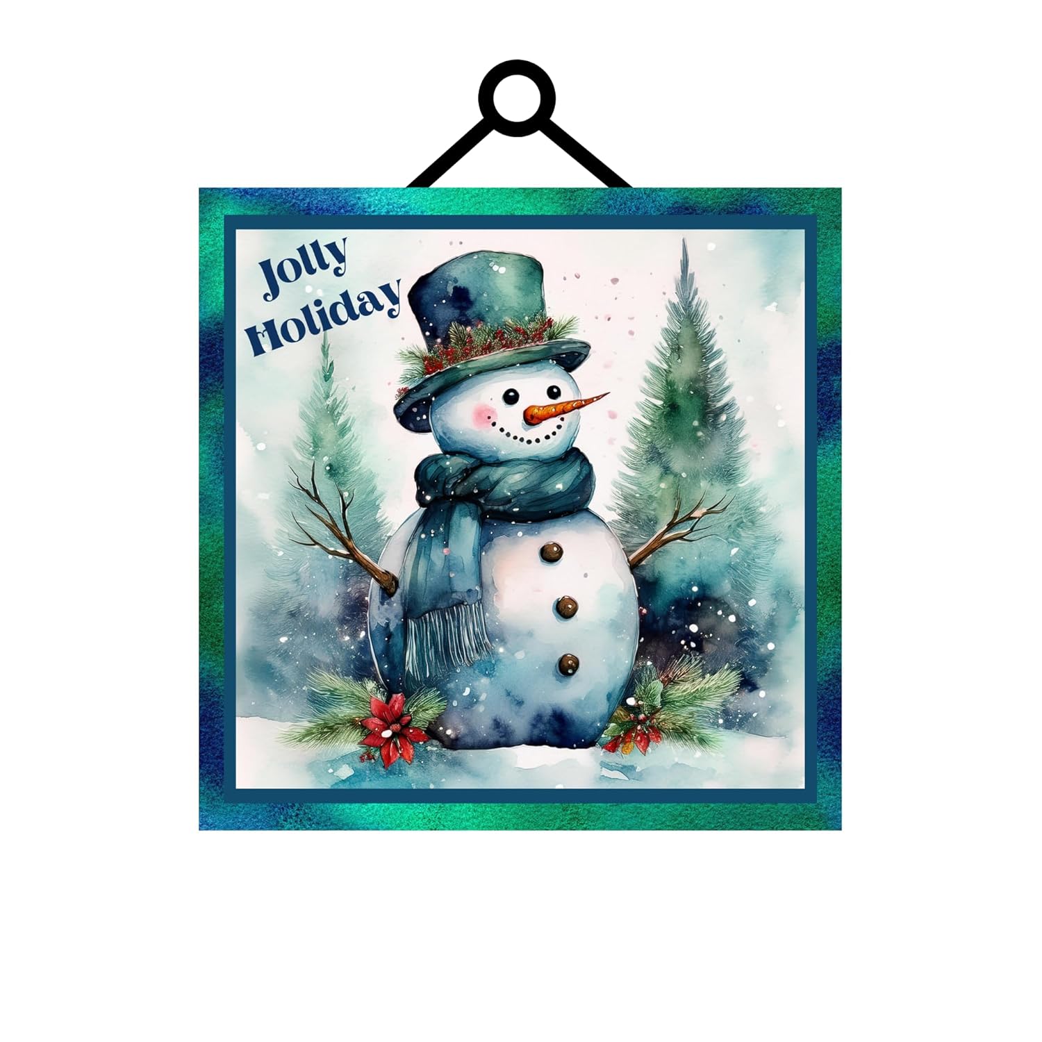 Jolly Holiday Snowman Christmas Wreath Decor