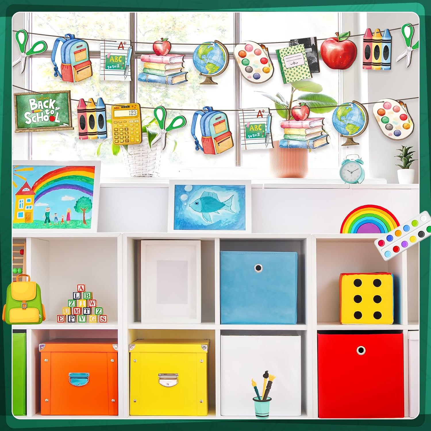 36 Pcs Back to School Wooden Hanging Ornaments