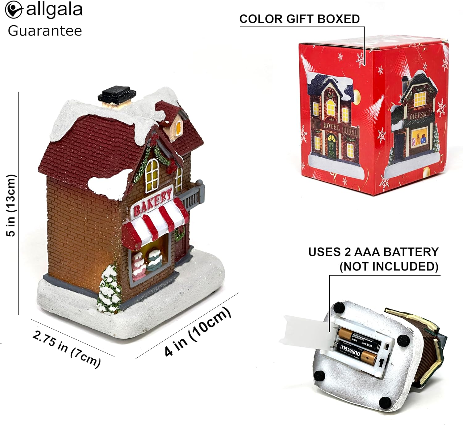Allgala Mini Christmas Village House Figurine