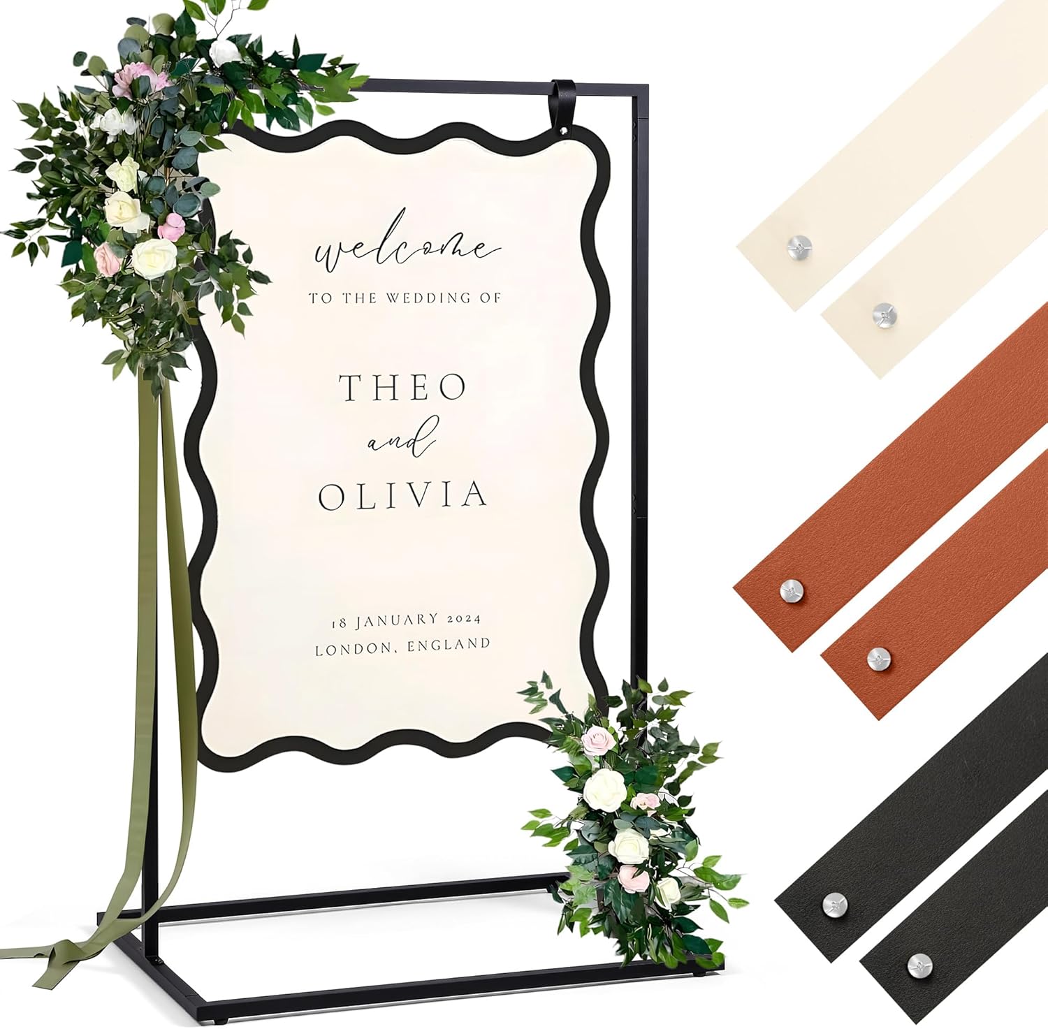 ARTASY Wedding Welcome Sign Stand 50x30x20 Black