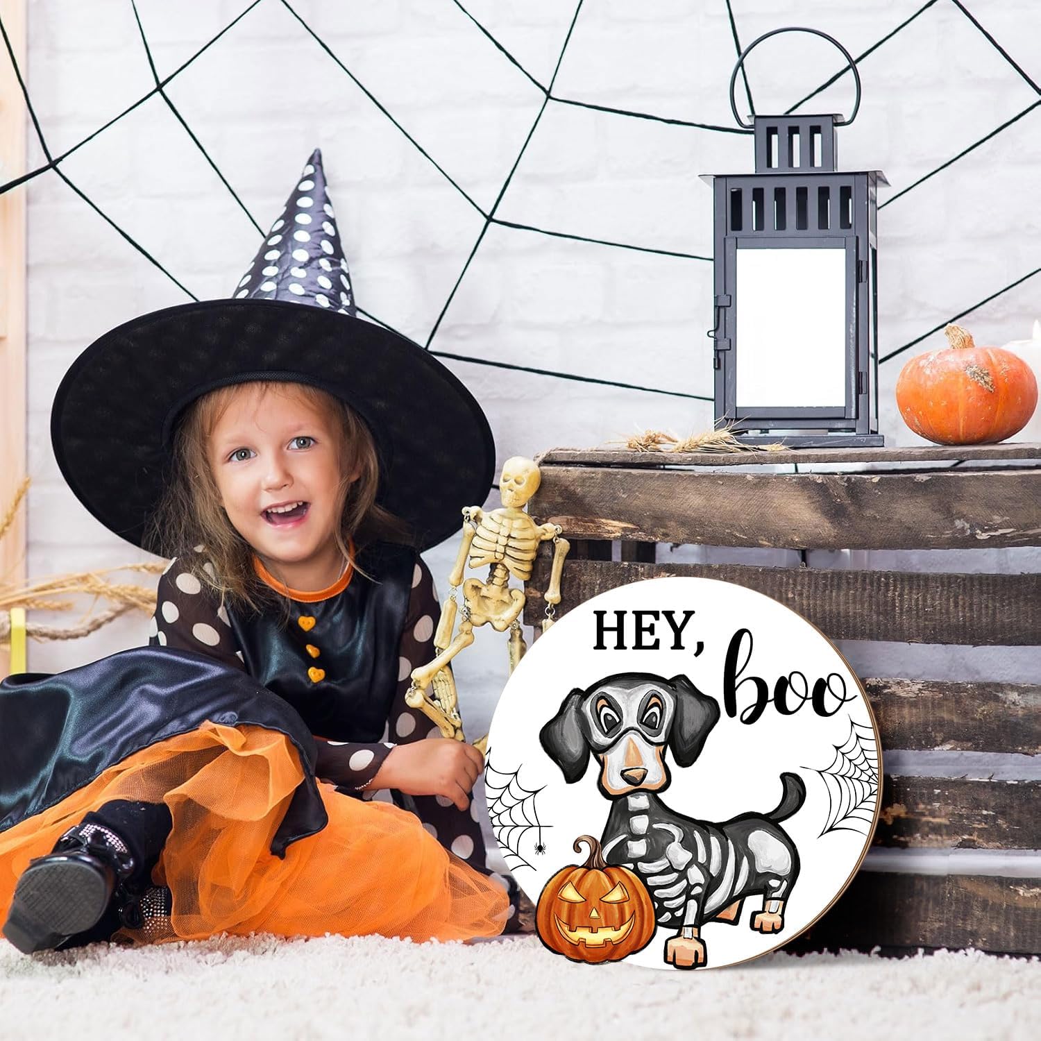 Halloween Ghost Dog Door Hanging Sign Decor