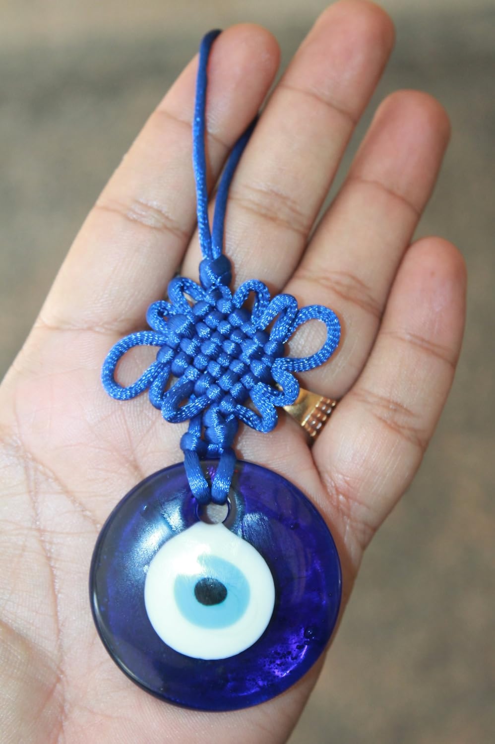 IS4A Evil Eye Protection Talisman - 6 inch Glass Amulet