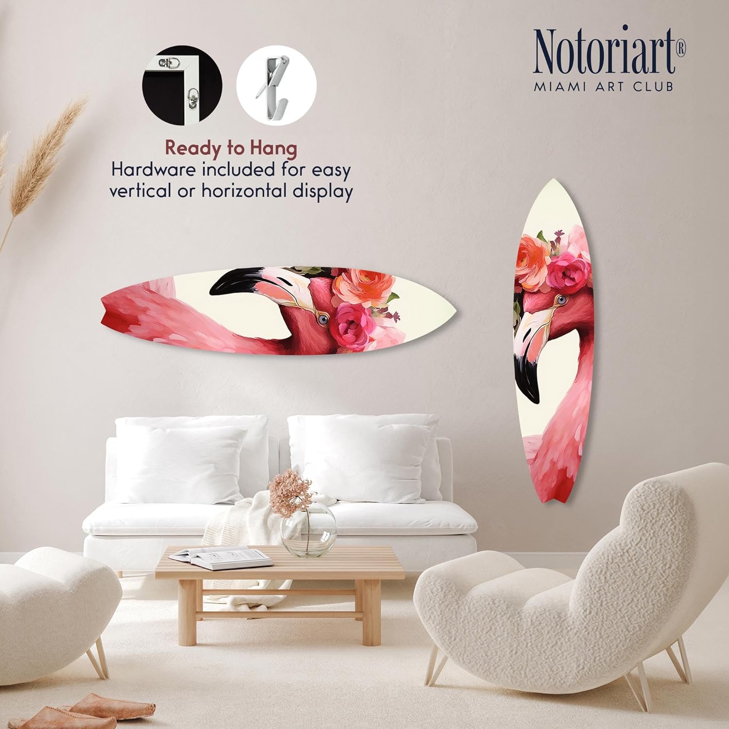 Captain Flamingo Lover Surfboard Wall Art