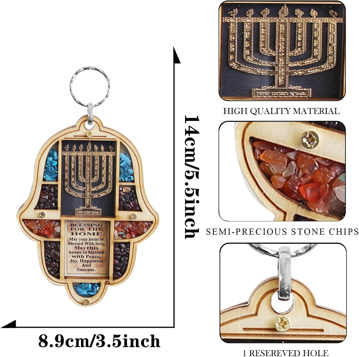 My Daily Styles Jewish Hamsa Menorah Wall Decor