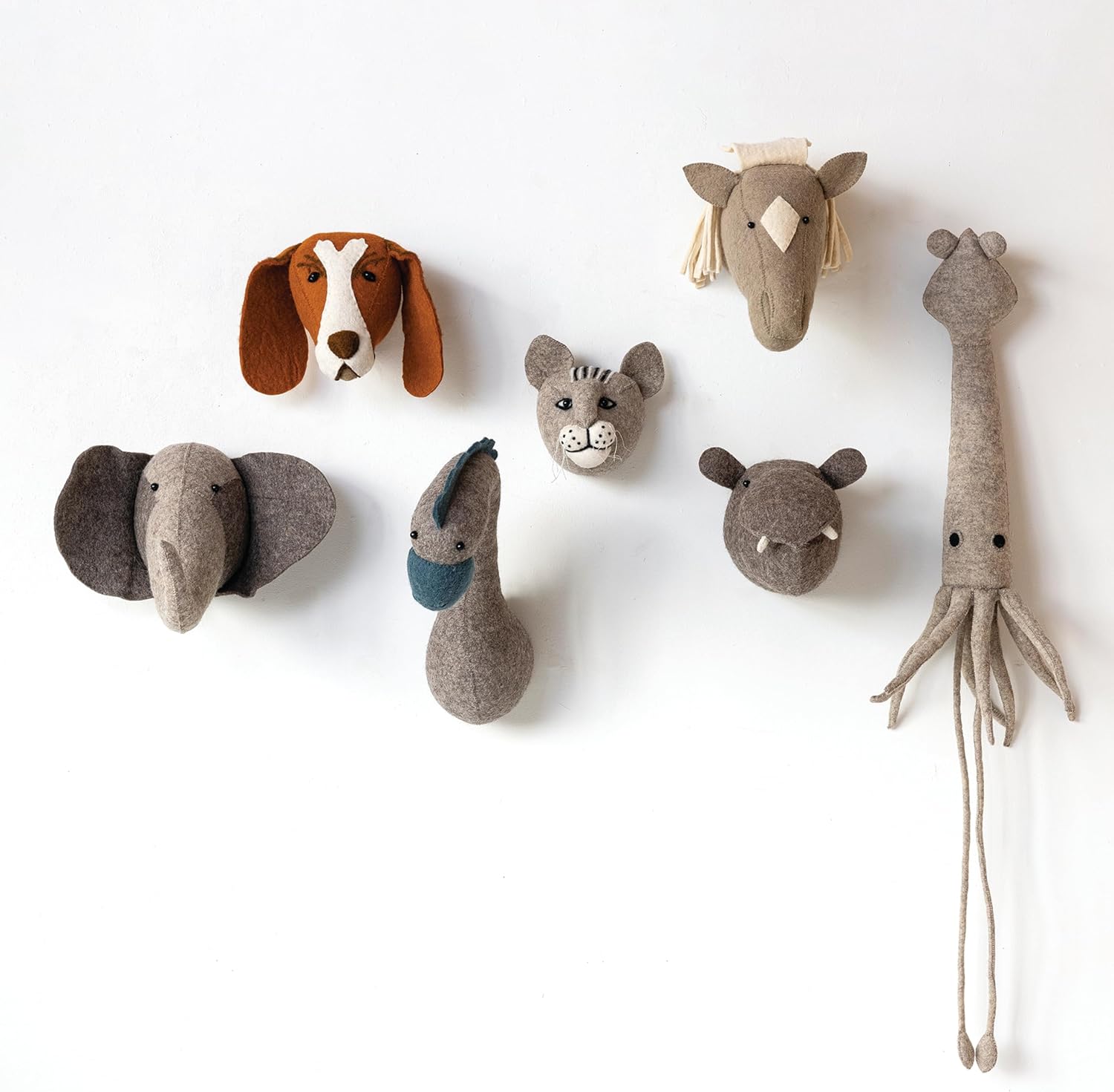 Creative Co Op Handmade Wool Felt Horse Head Wall Hanging