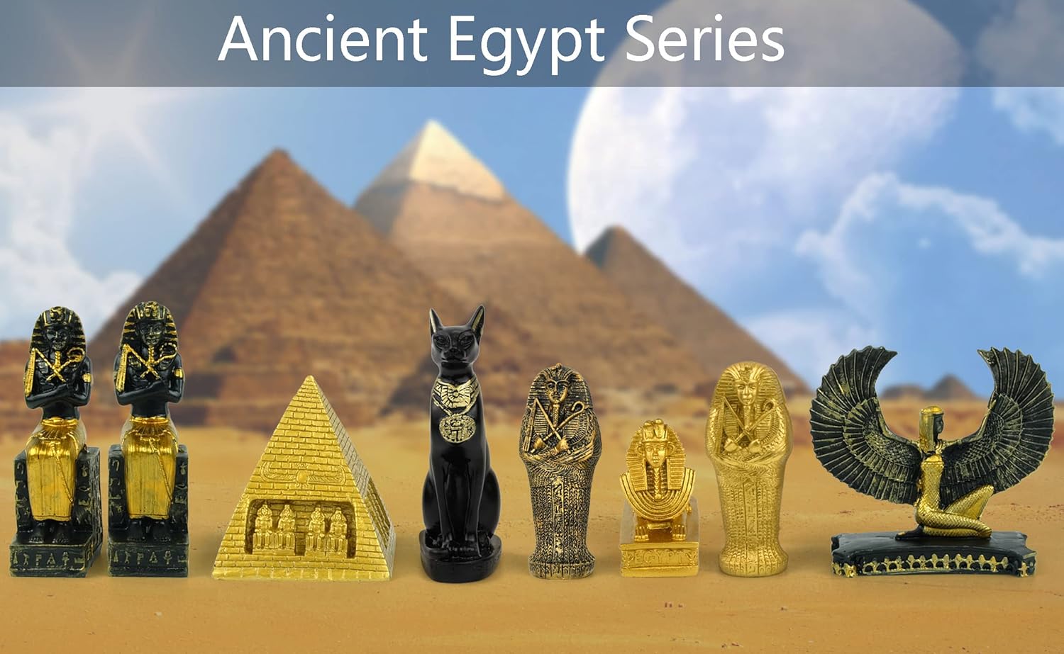 Egyptian Pyramid Statue Mini Resin Figurine