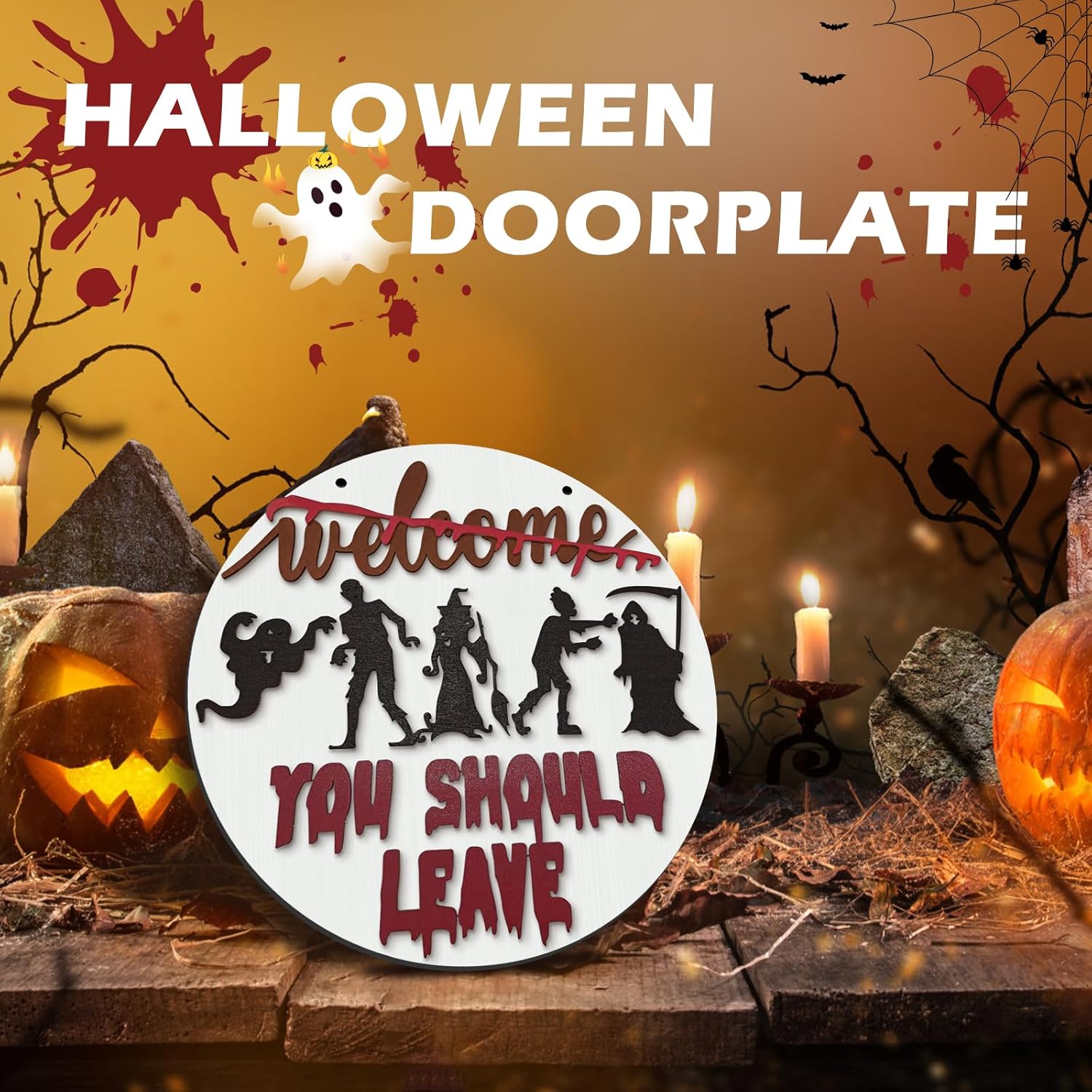 Halloween Horror Welcome Sign Front Door