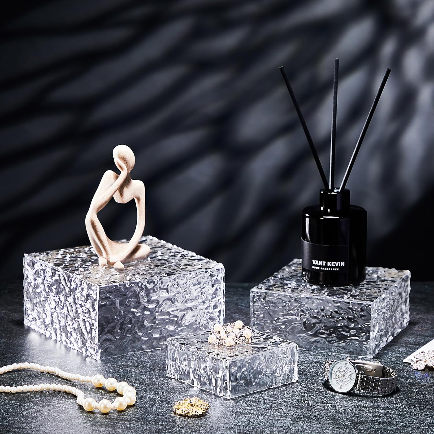 Jerify 6 Pcs Acrylic Display Risers with 3 Sizes