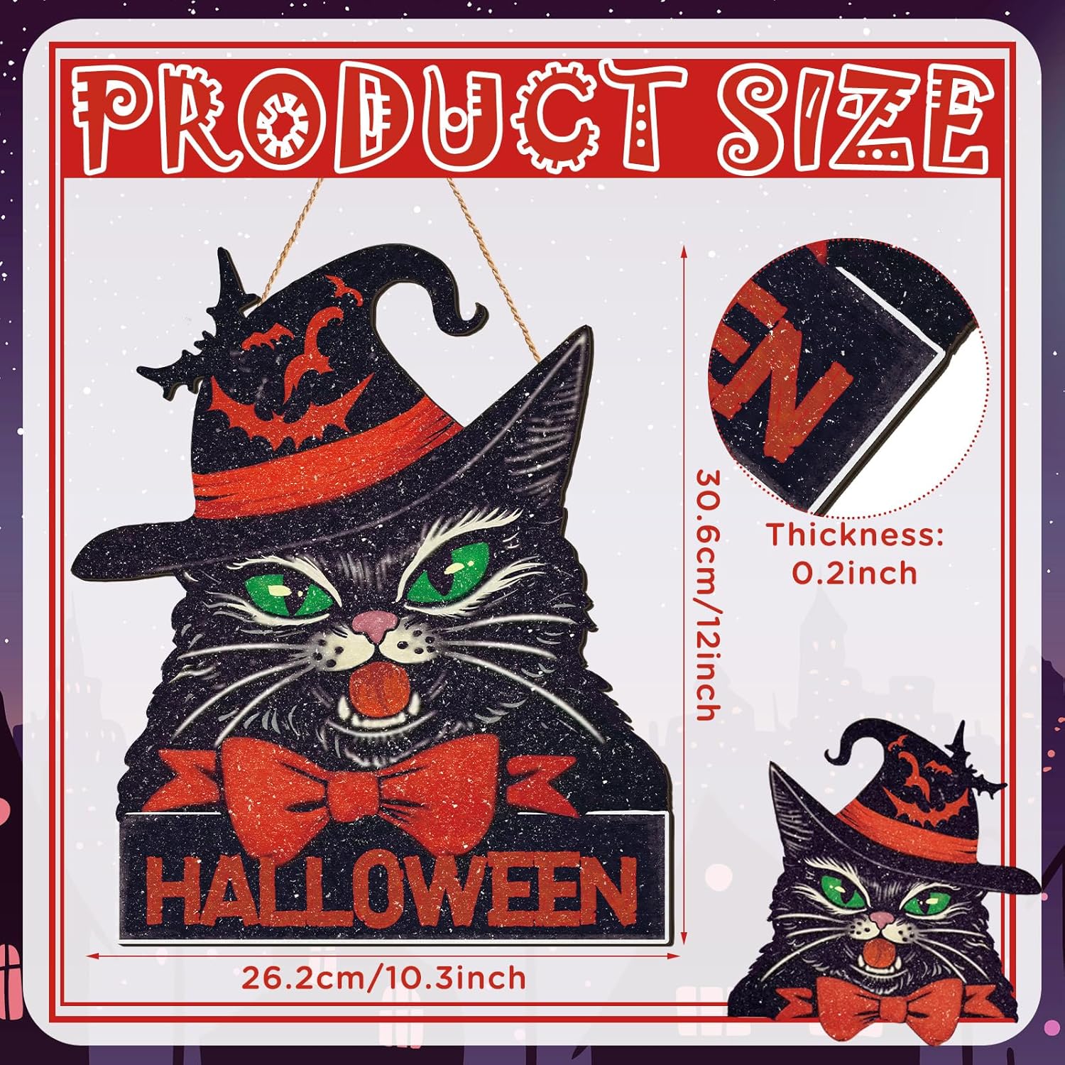 Boao Halloween Front Door Sign Wall Wreath