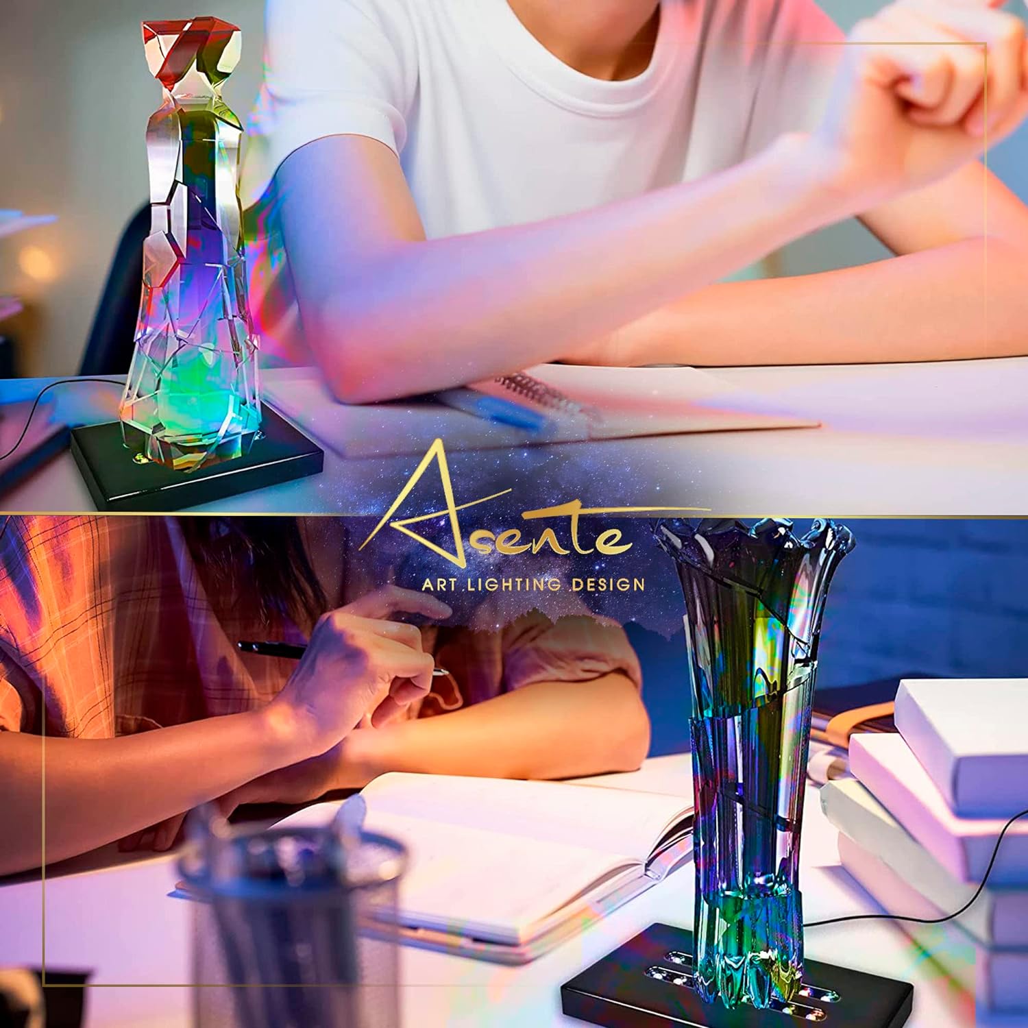 ASENTE 6 LED Lighted Mirror Pedestal Stand