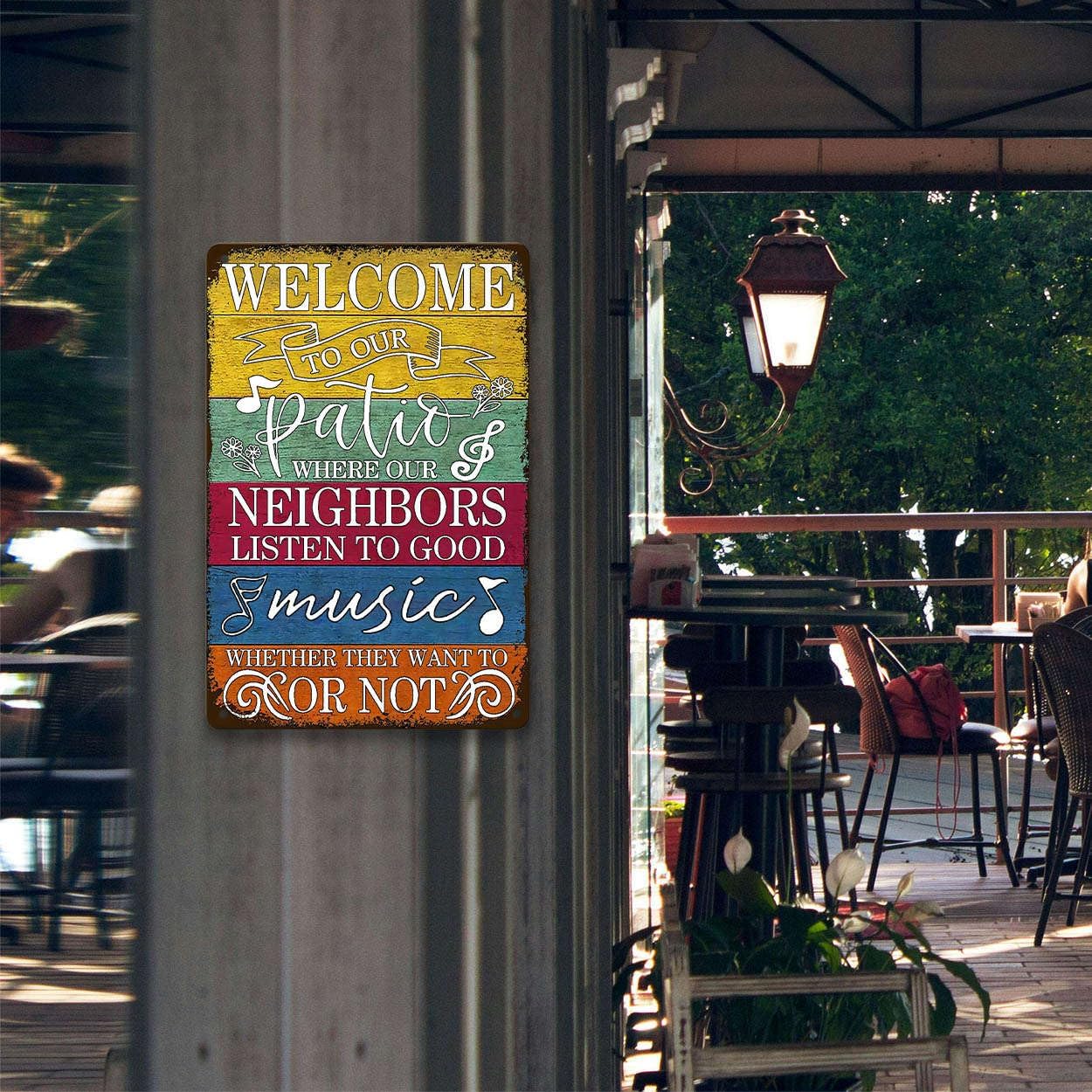 Welcome To Our Patio Personalized Metal Sign 8x12 Inch