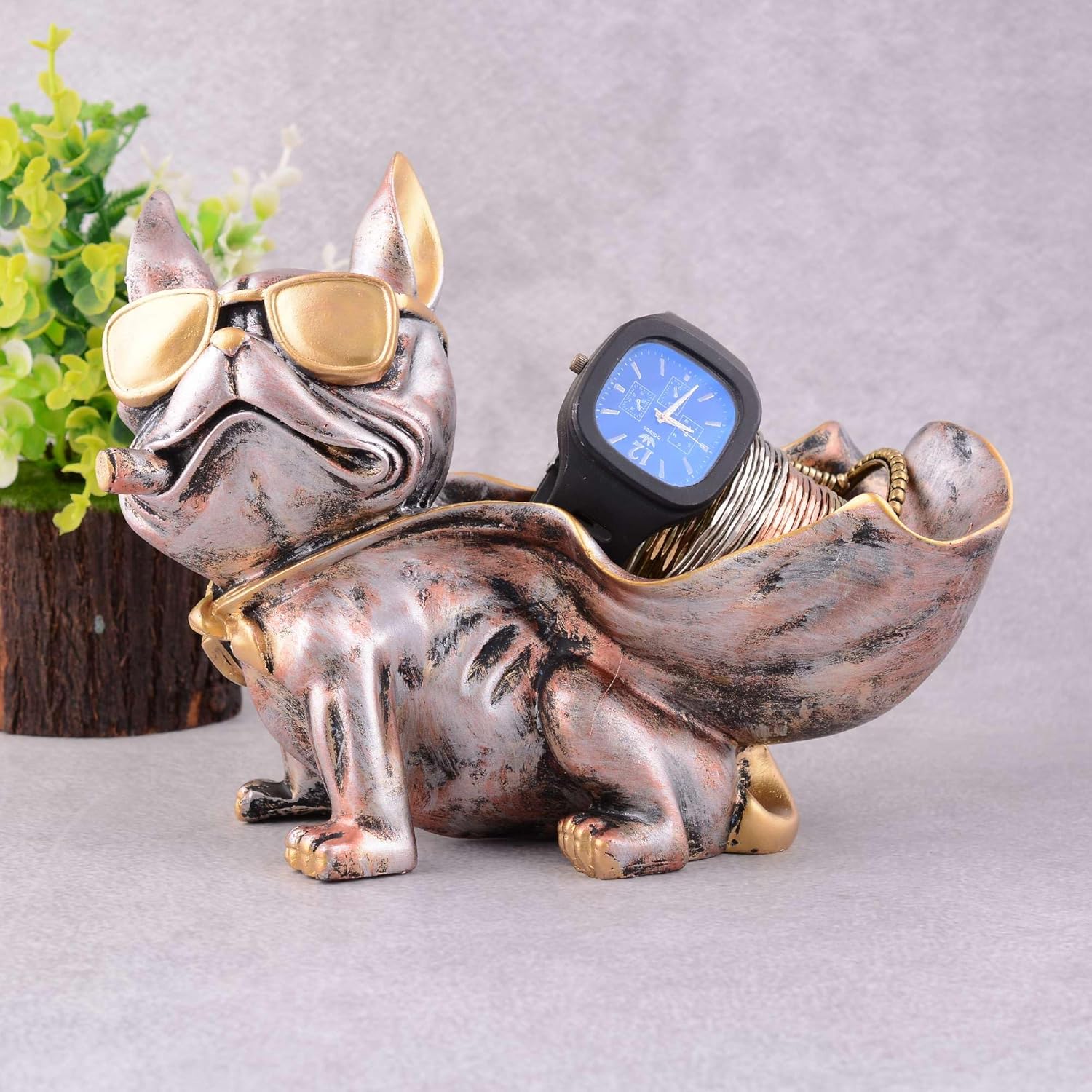 Cool Dog Sculpture with Plate for Home Decor 10