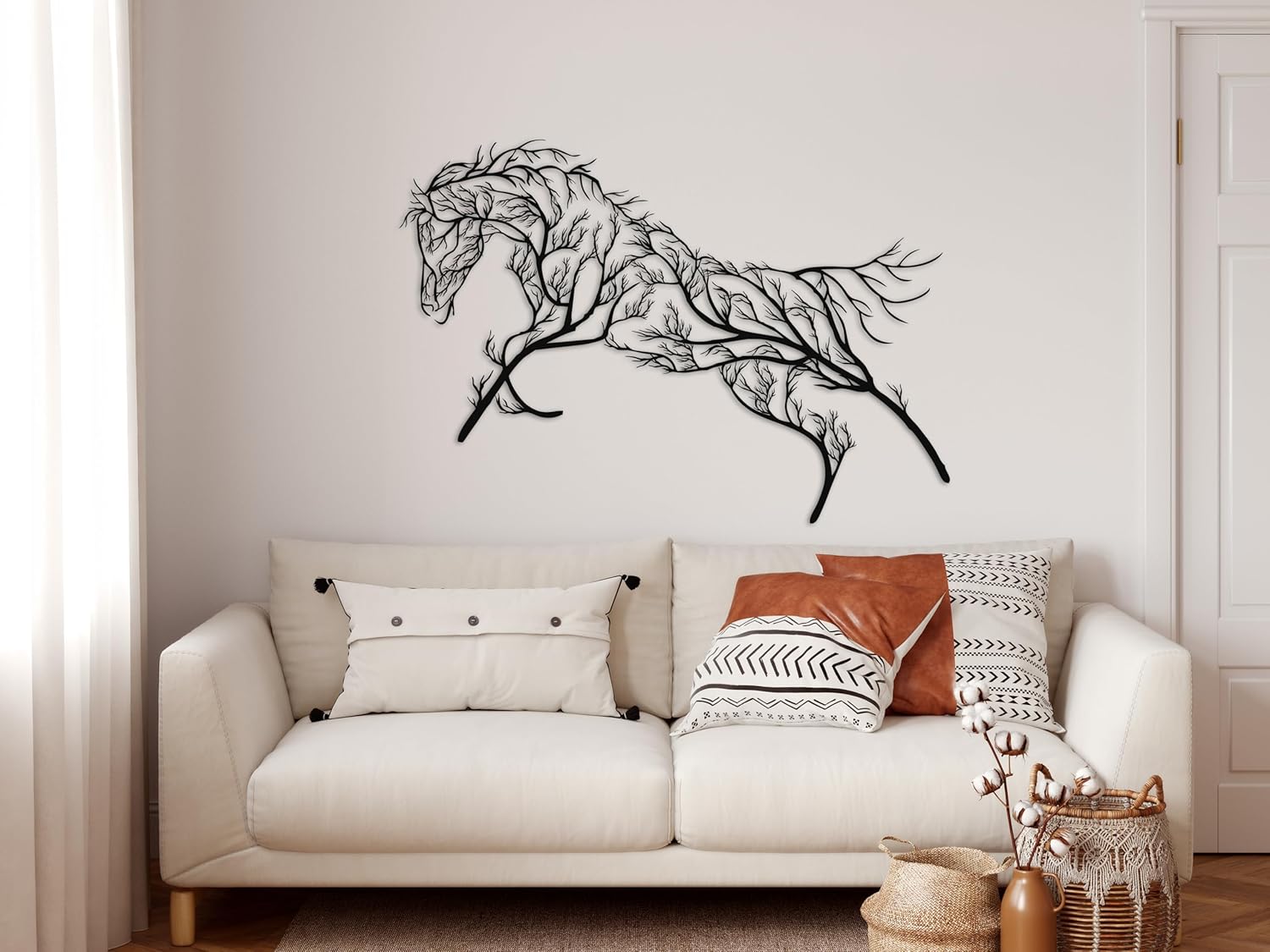 DEKADRON Geometric Horse and Tree Wall Art Decor