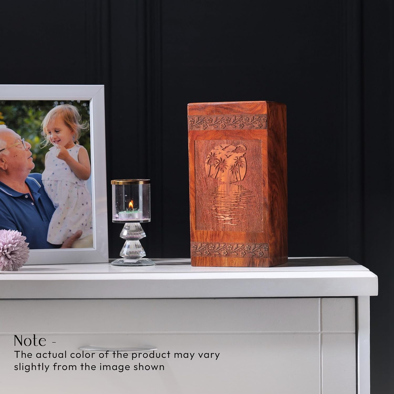Sunset Urn for Human Ashes - 8 Inch Wooden Urn
