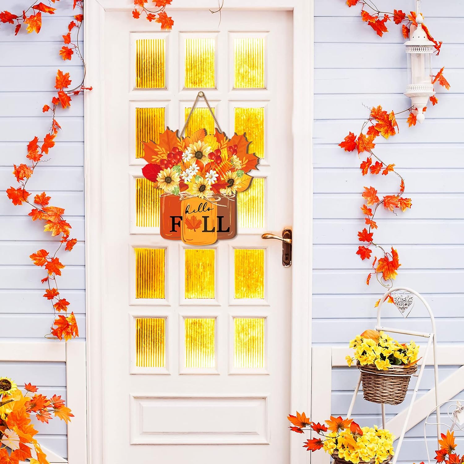 Newcotte Fall Door Decor Welcome Sign