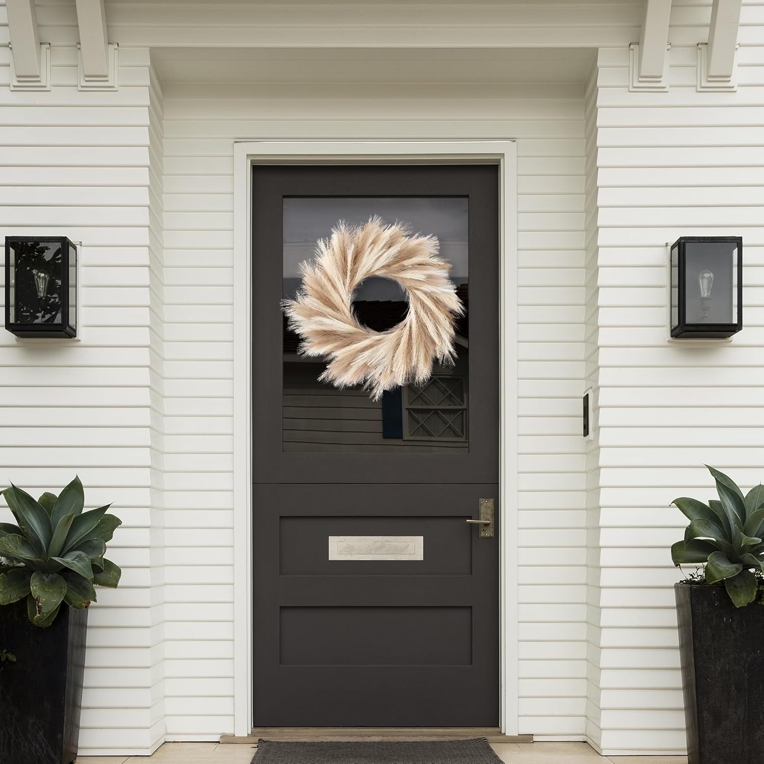Sggvecsy 26 Faux Pampas Grass Wreath for All Seasons