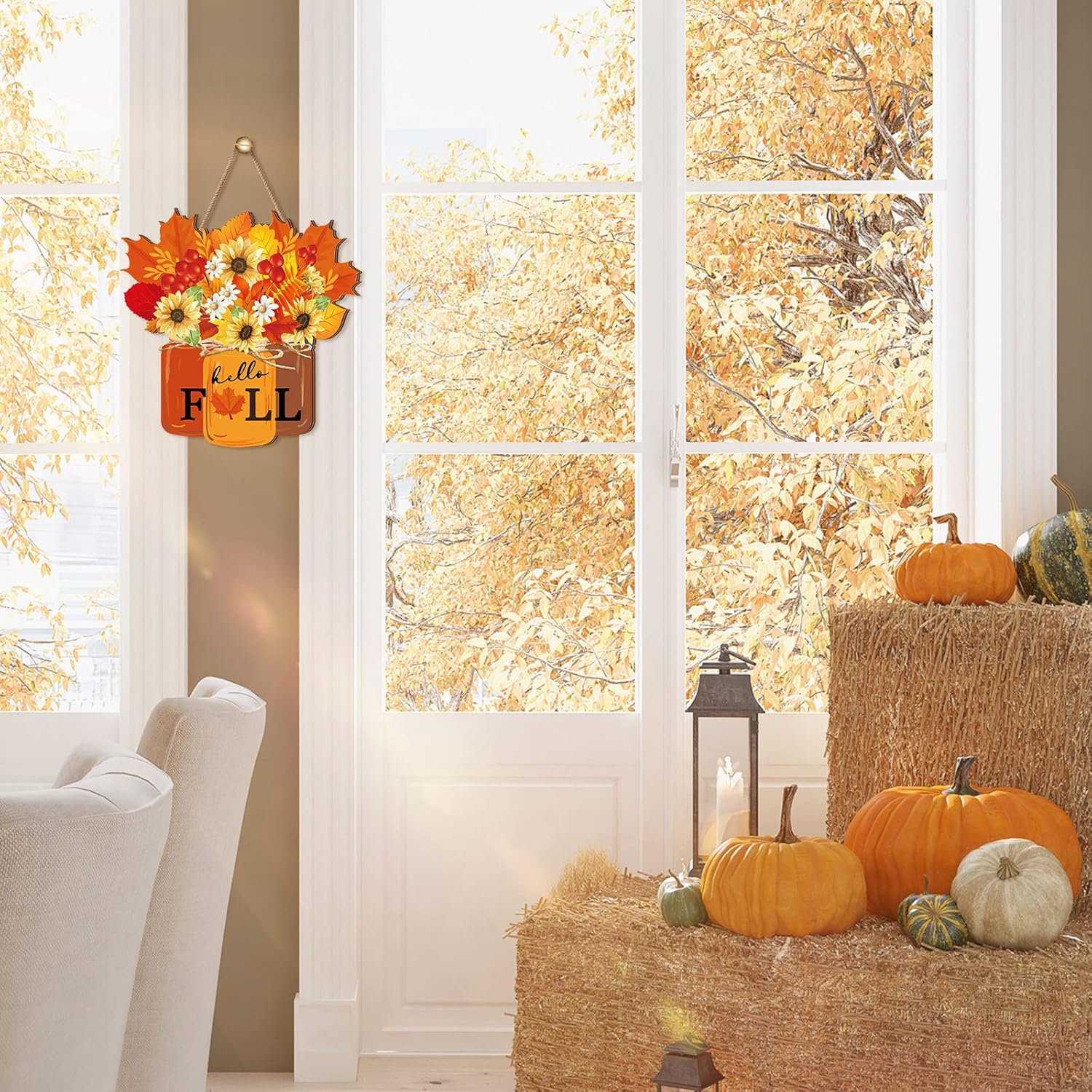 Newcotte Fall Door Decor Welcome Sign