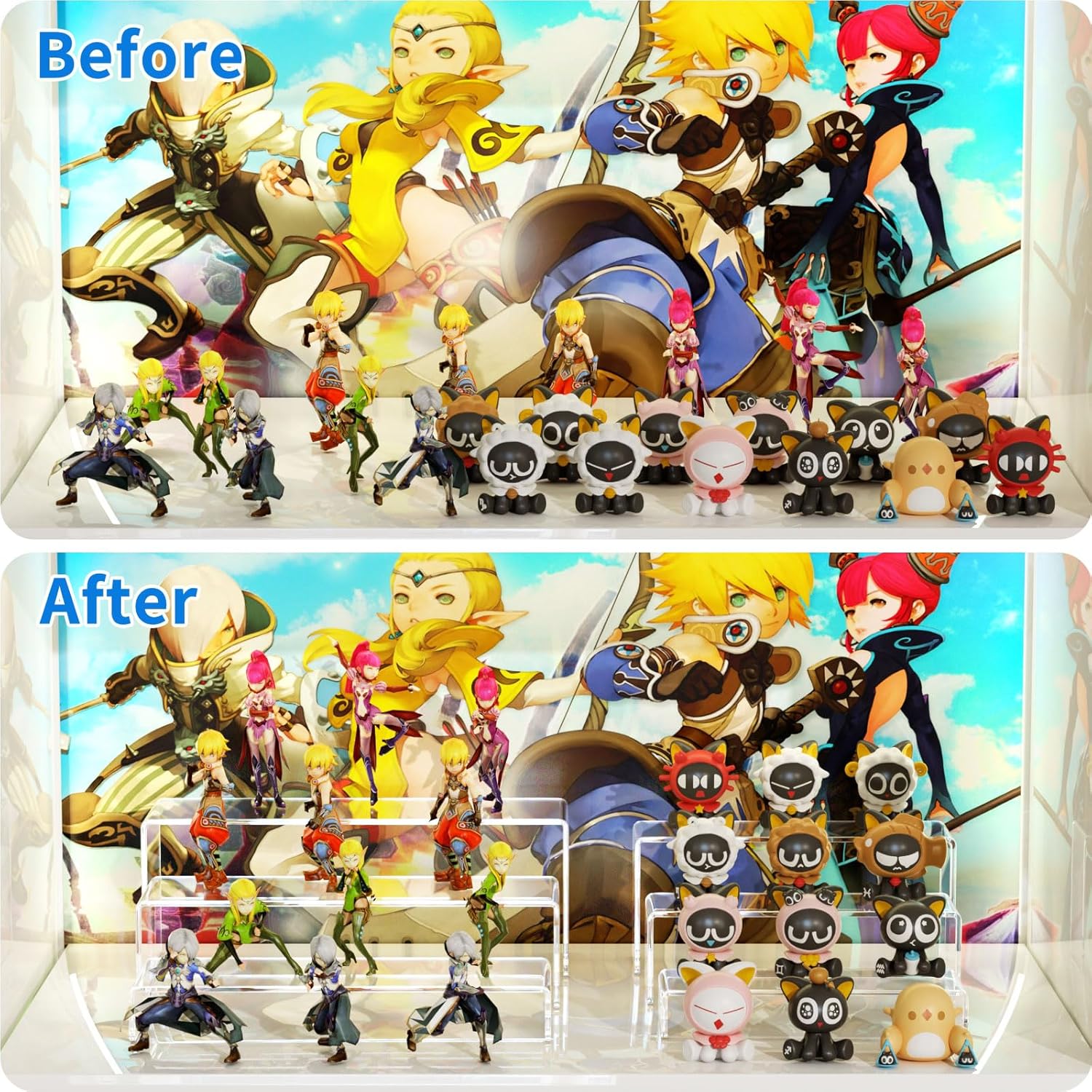 NIUBEE Acrylic Display Riser Set 6 Pcs 9 Inch