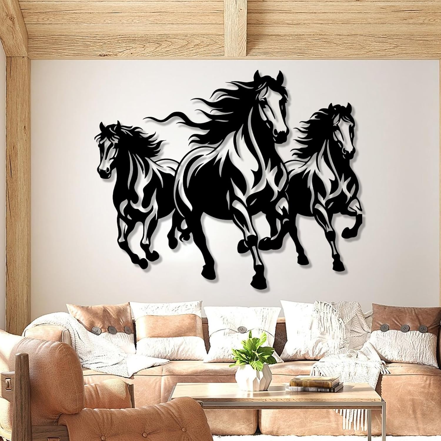 Metal Horse Wall Decor 24x19 Inch Sculpture
