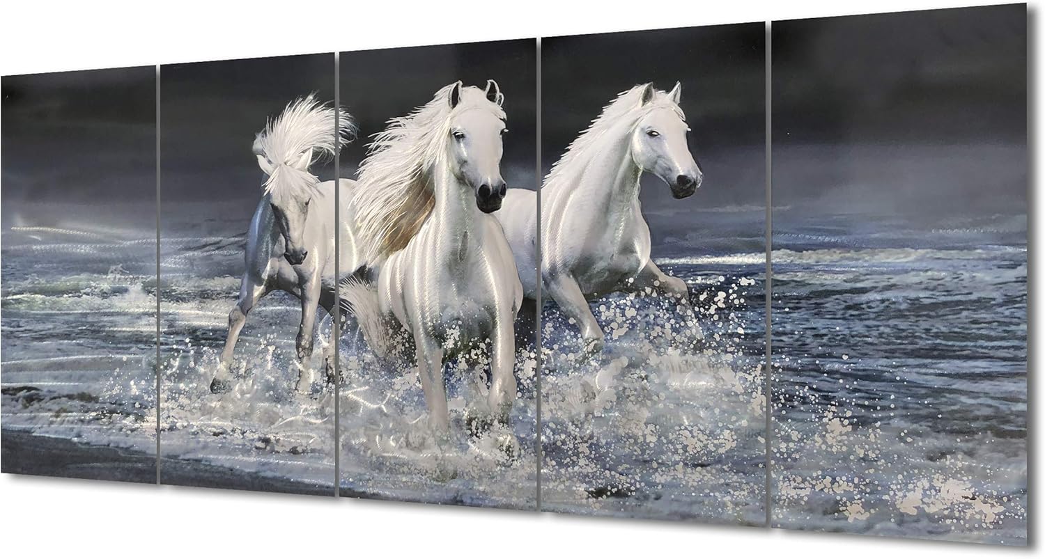 Yihui Arts 3D Horse Wall Art Modern Aluminum Decor