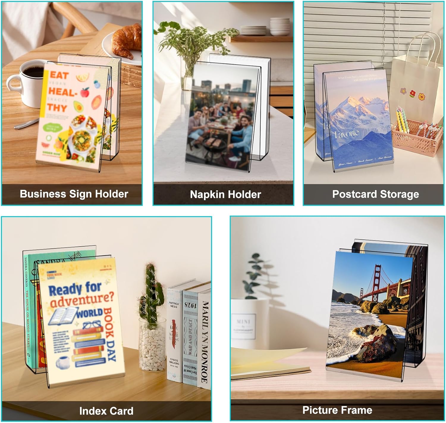 Boloyo Acrylic Easel Display Stand 4PC 6x4 Inch Holder