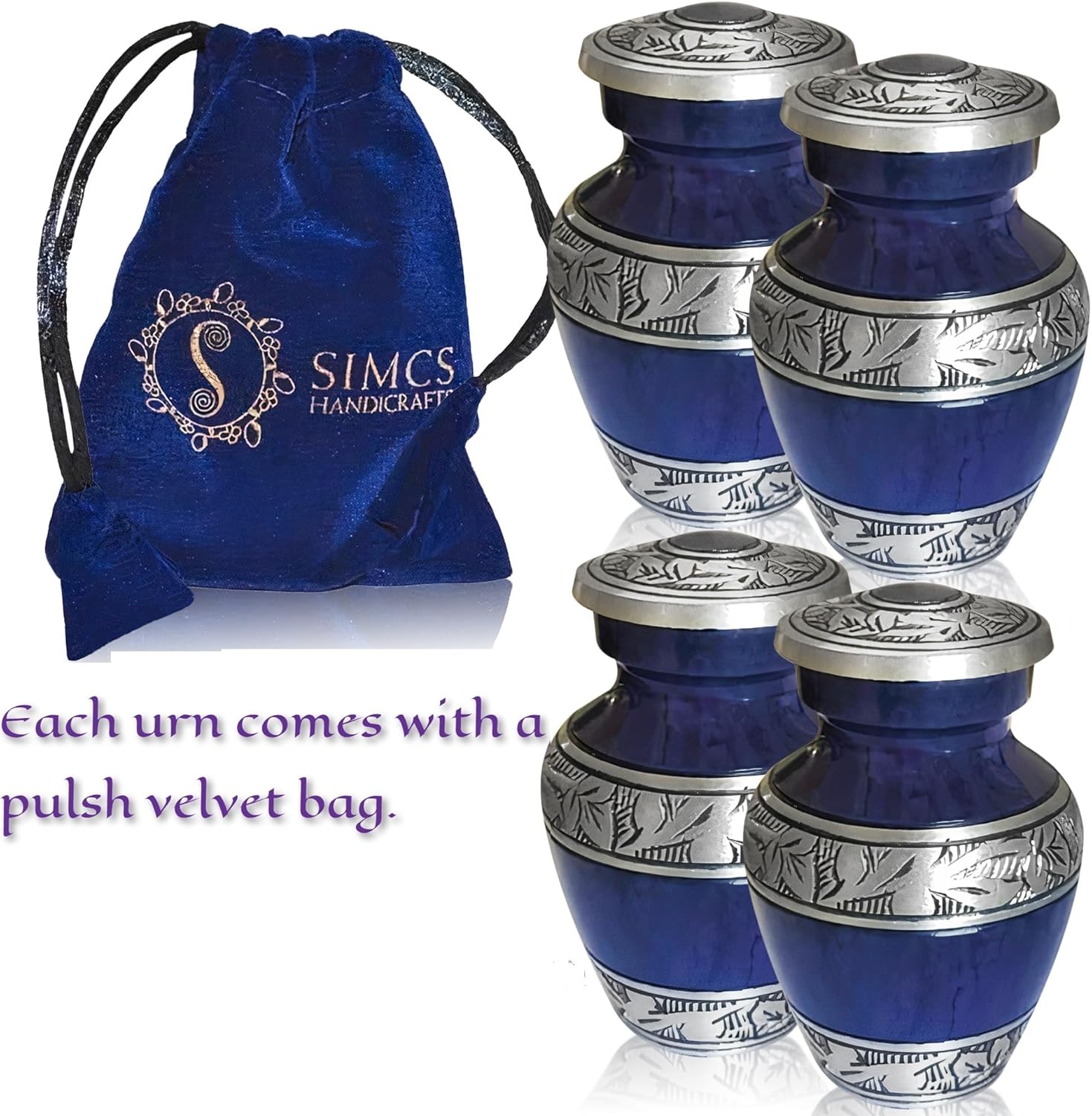 4 Pcs Purple Mini Cremation Urns for Human Ashes