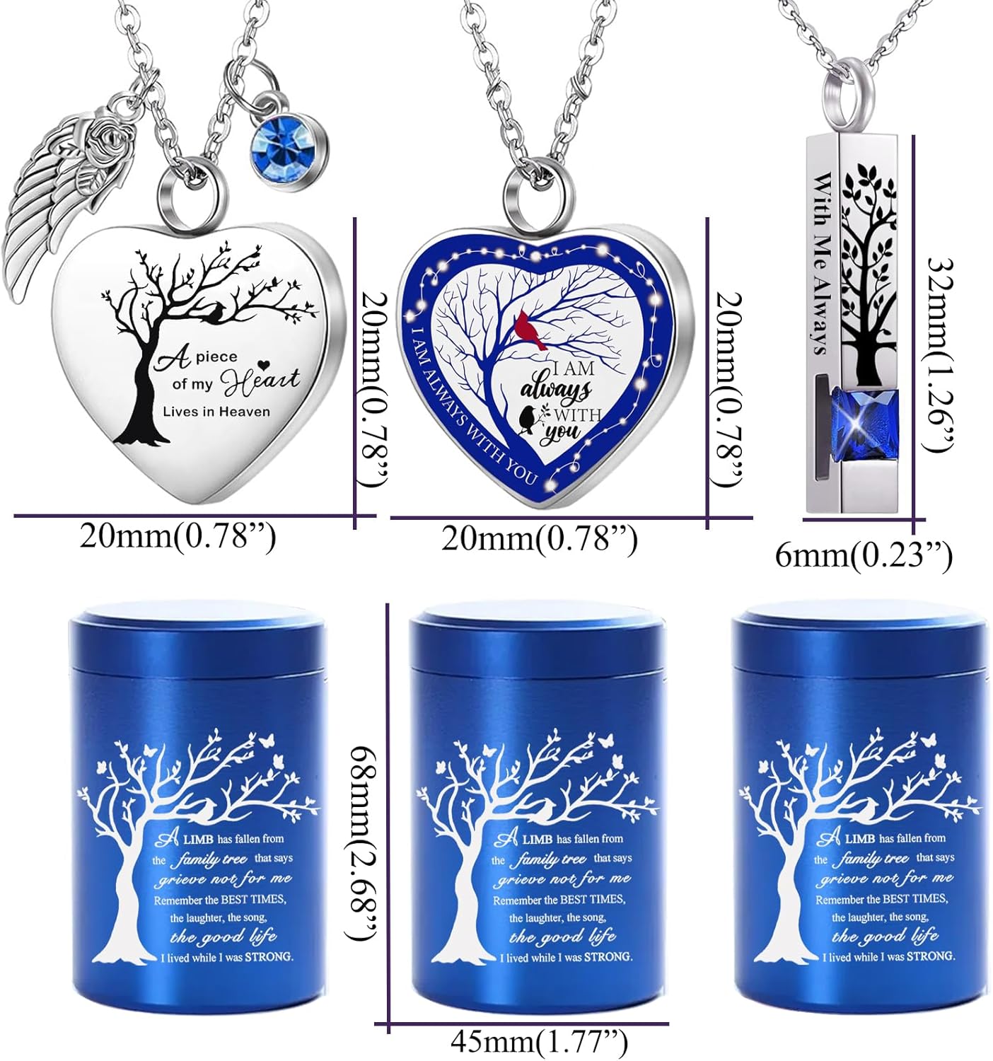 RIPFEVURN Mini Urns for Human Ashes Keepsake Set of 6