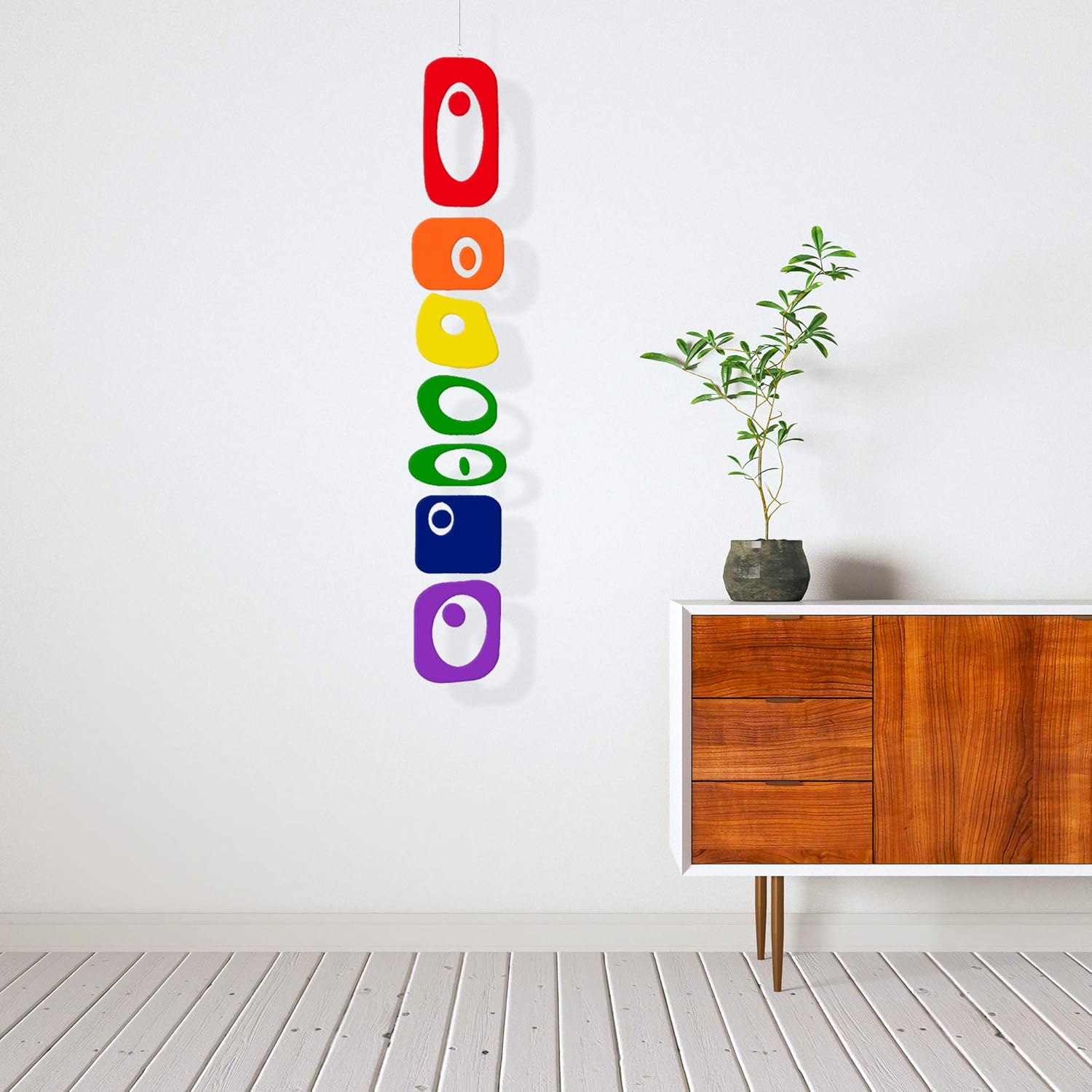 Rainbow Pride Beatnik Mobile - 6x42 Home Decor Sculpture