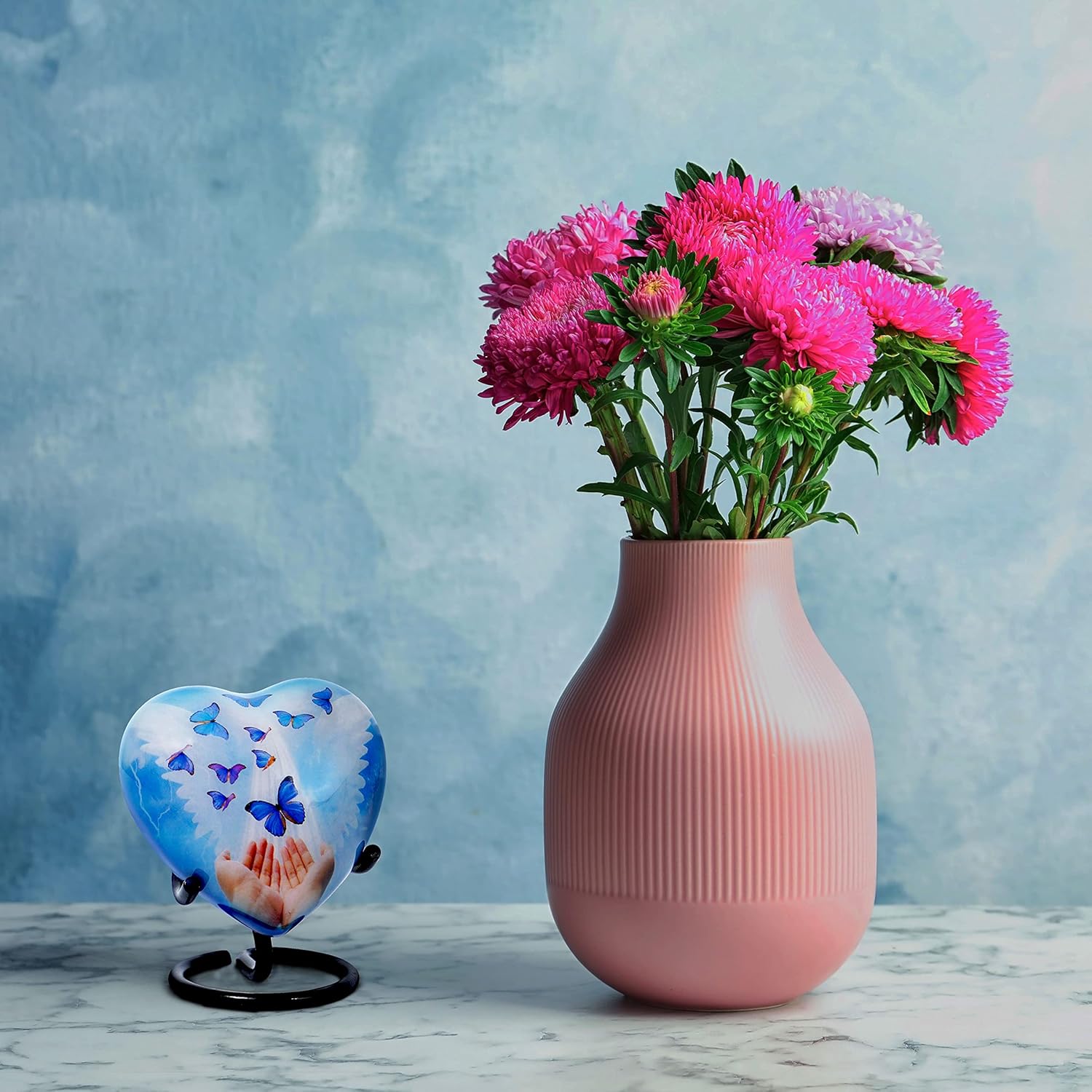 Heart Shaped Butterfly Urn for Human Ashes - Elegant and Durable