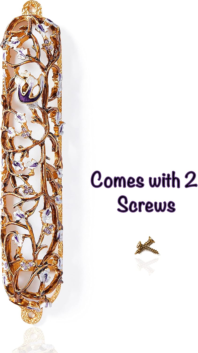 Grapes on Vine Mezuzah Case 6 Inch Decor