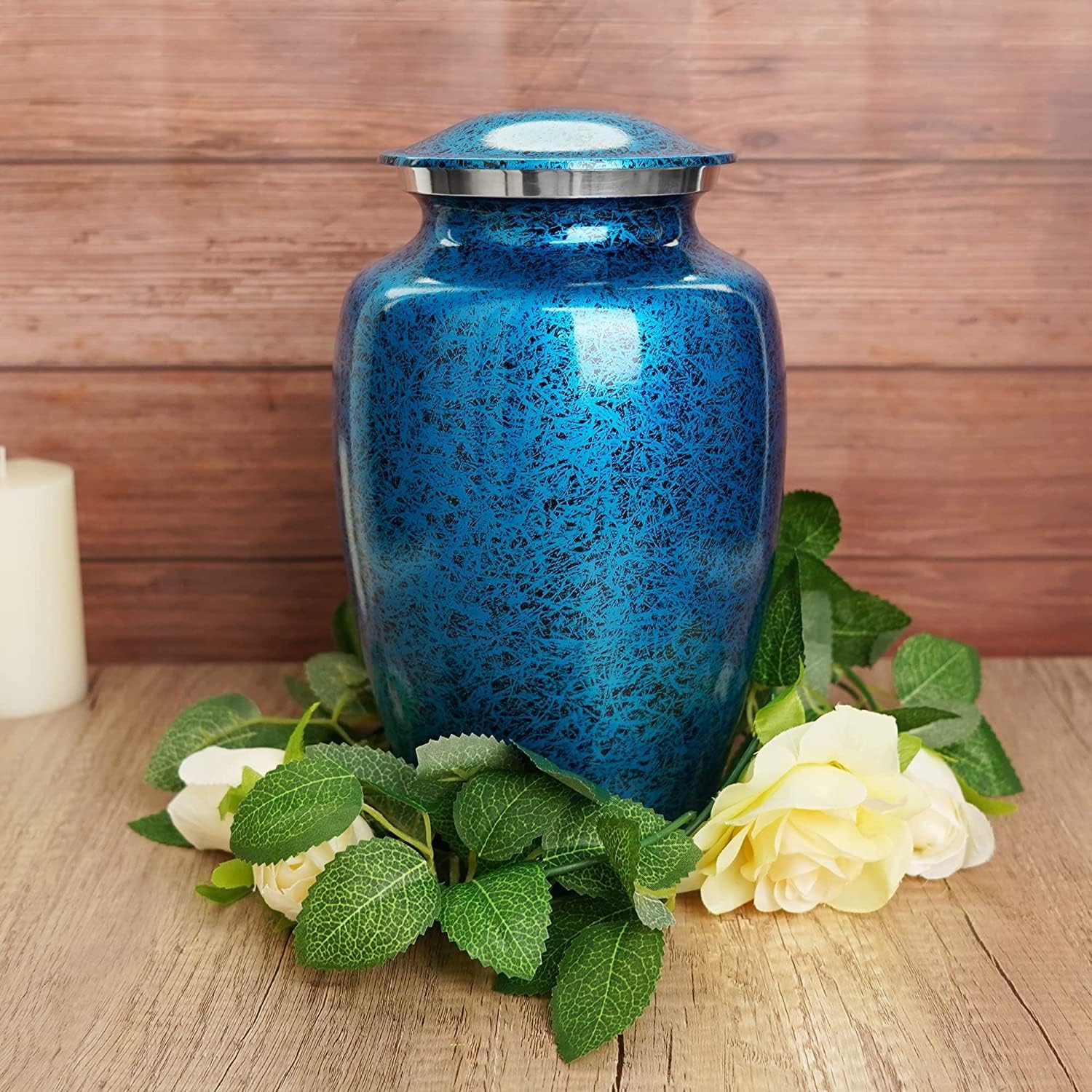 Forest Blue Adult Cremation Urn for Human Ashes