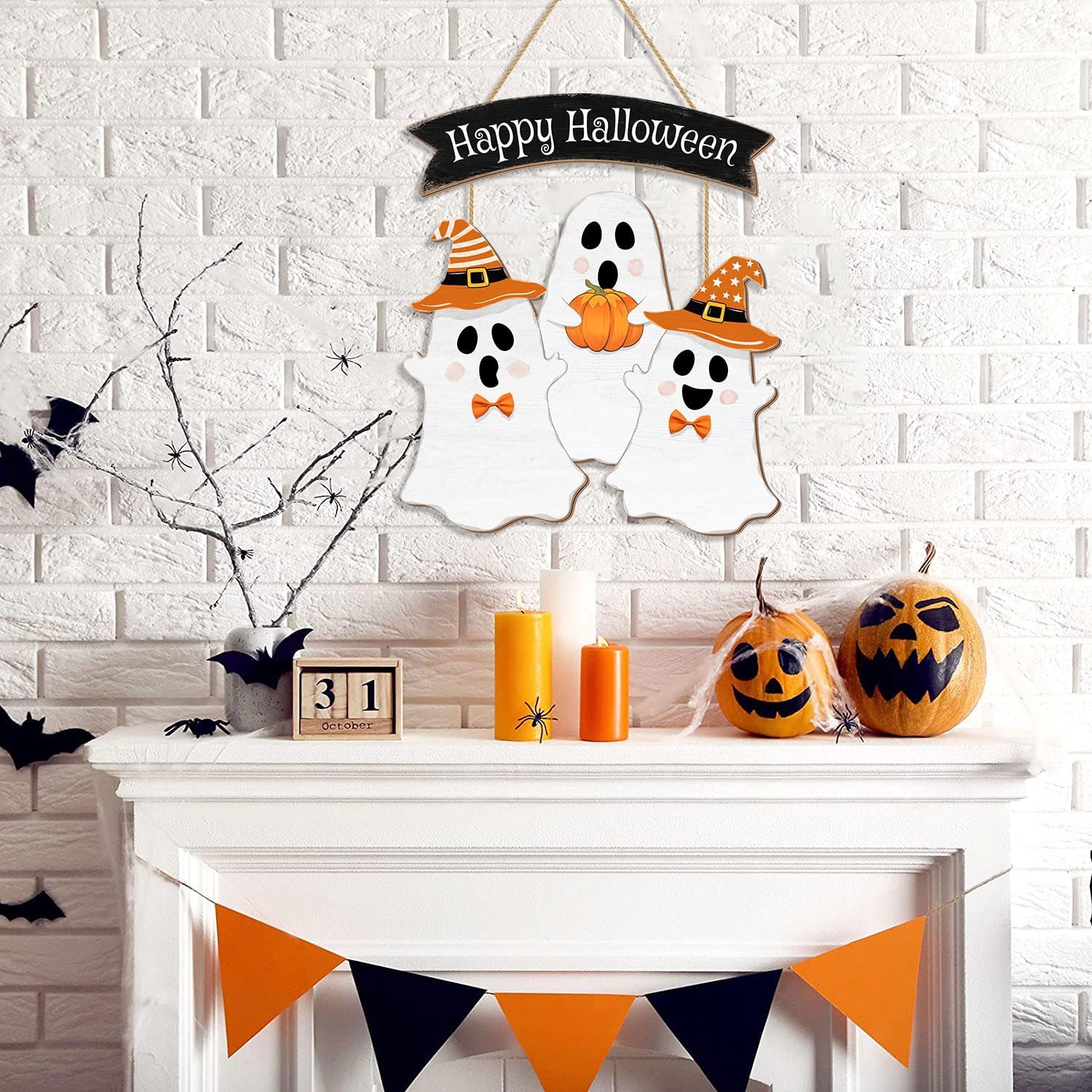Halloween Ghost Door Sign BOO Decorations