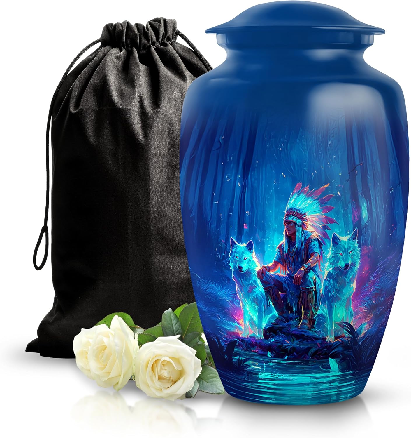 10 Inch Native American Style Urn for Human Ashes