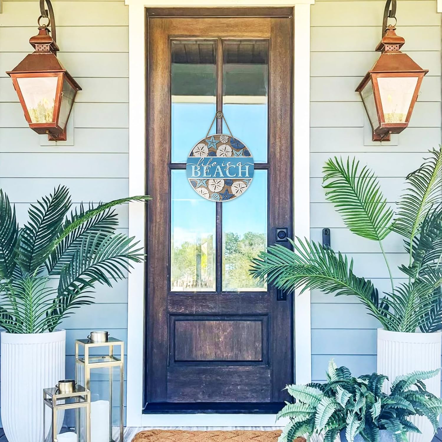 Summer Life is a Beach Blue Front Door Sign