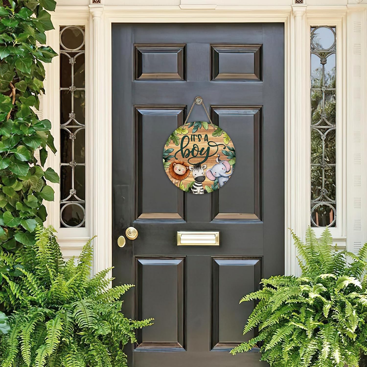 Its A Boy Jungle Animal Door Sign Decor