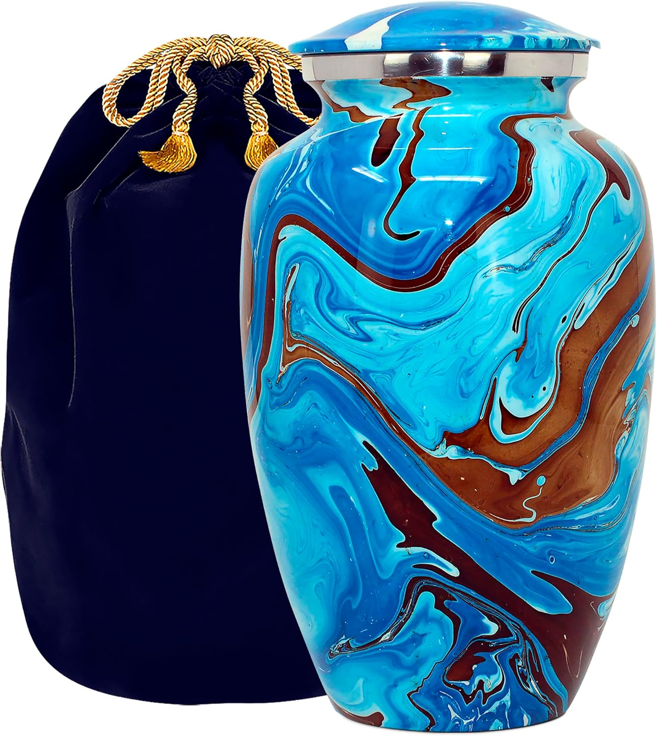 Trupoint Memorials Cremation Urns for Human Ashes Large Blue
