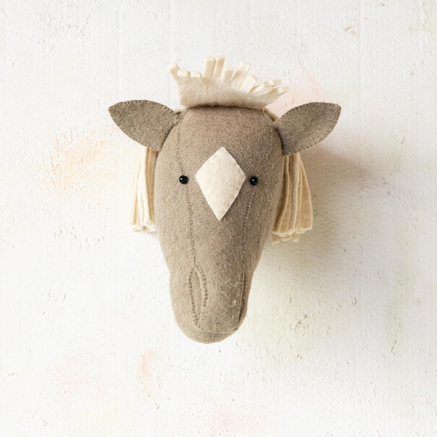 Creative Co Op Handmade Wool Felt Horse Head Wall Hanging