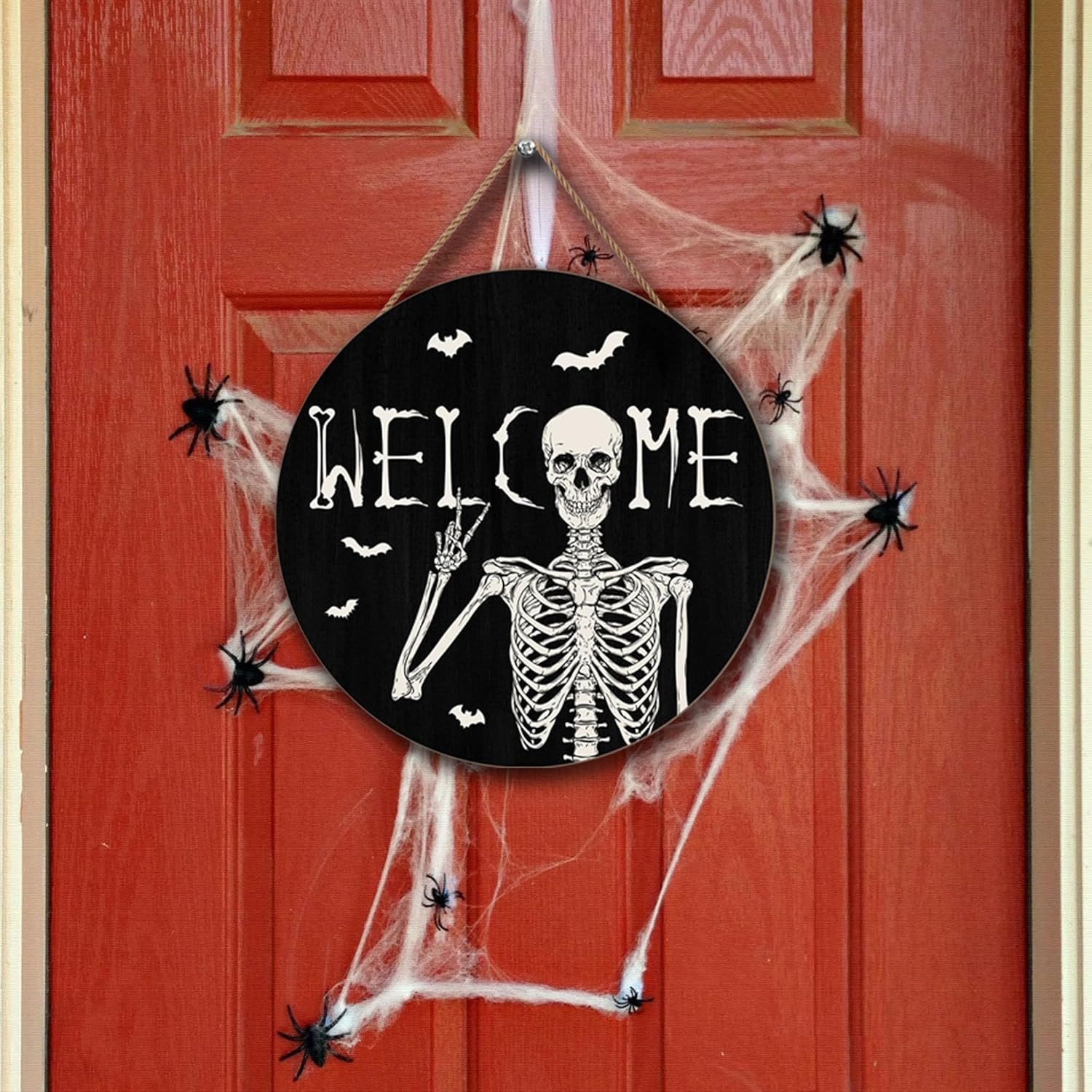Halloween Skull Welcome Door Sign Decor