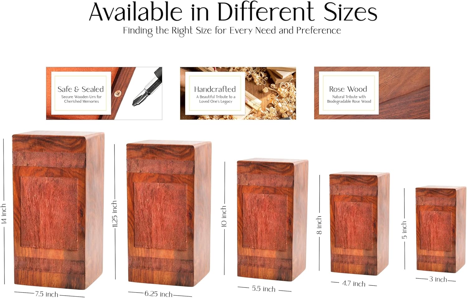 Sunset Urn for Human Ashes - 8 Inch Wooden Urn
