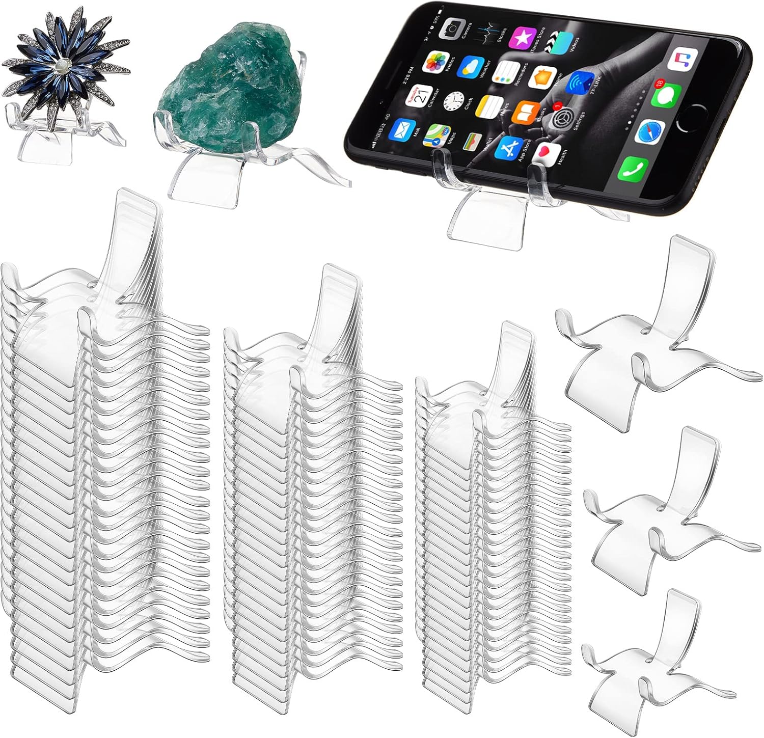 Qunclay 72 Pcs Rock Display Stand with 3 Sizes
