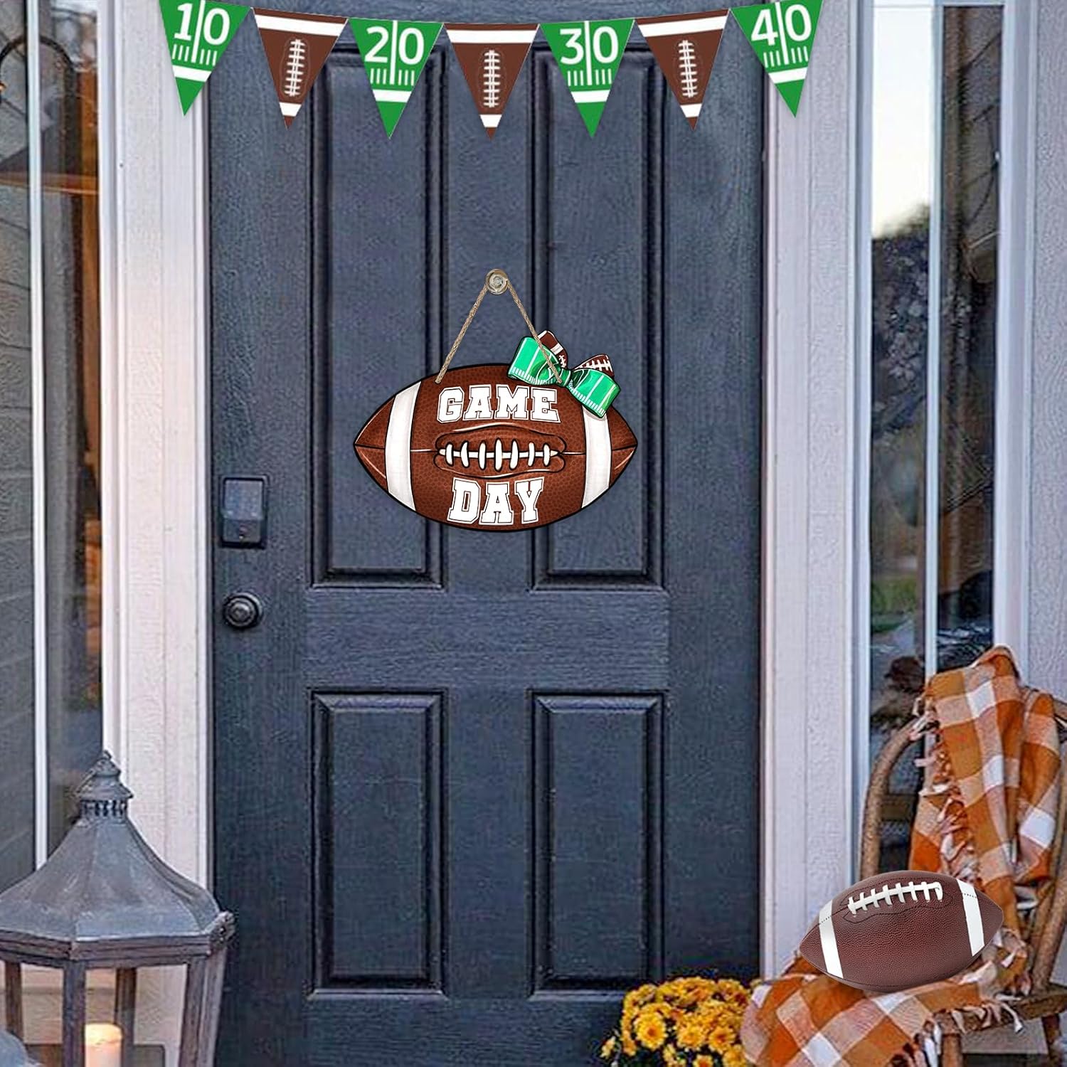 Deroro Football Game Day Sign Front Door Decor