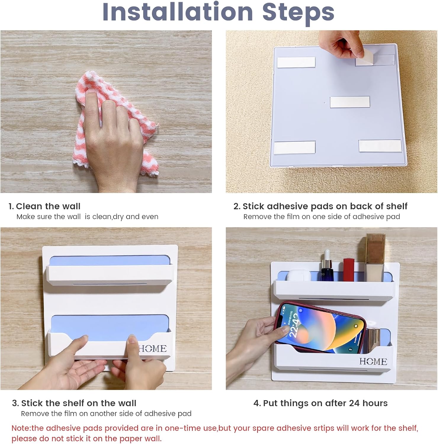 Floating Shelves for Bedside Storage and Organization