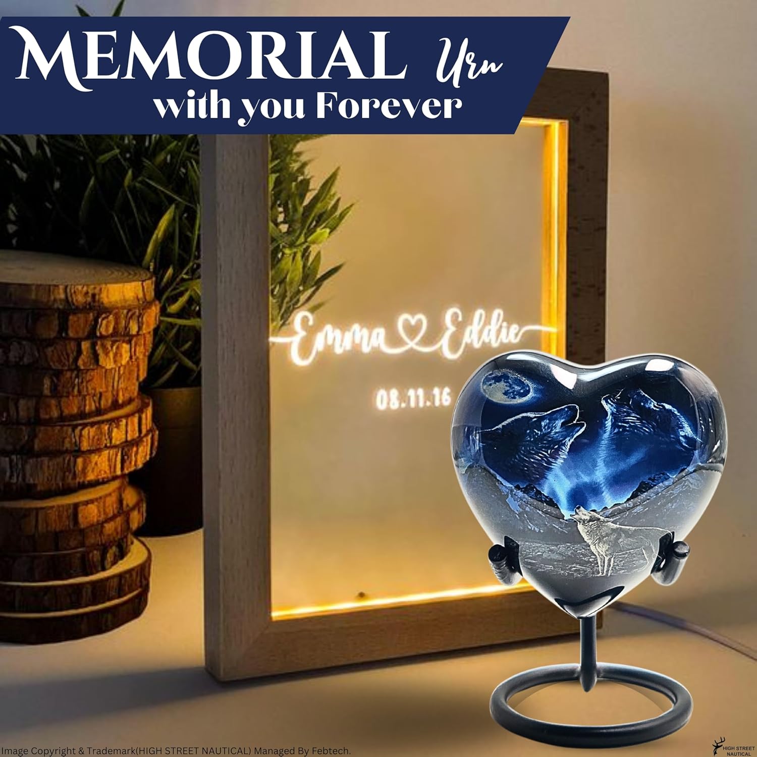 HIGHSTREET Nautical Small Heart Urn for Ashes