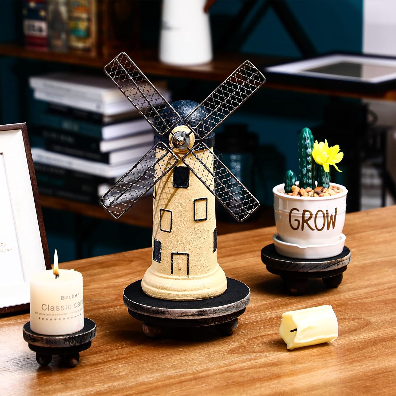 Amyhill 3 Pcs Wooden Risers for Display Decor Black