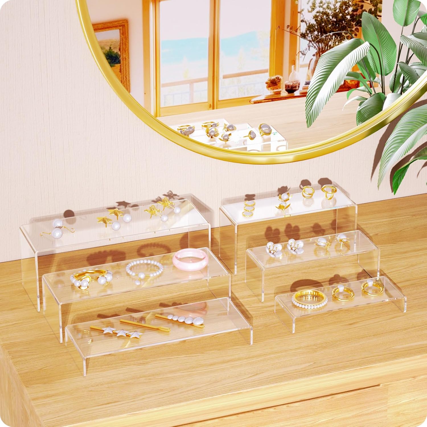 NIUBEE Acrylic Display Riser Set 6 Pcs 9 Inch