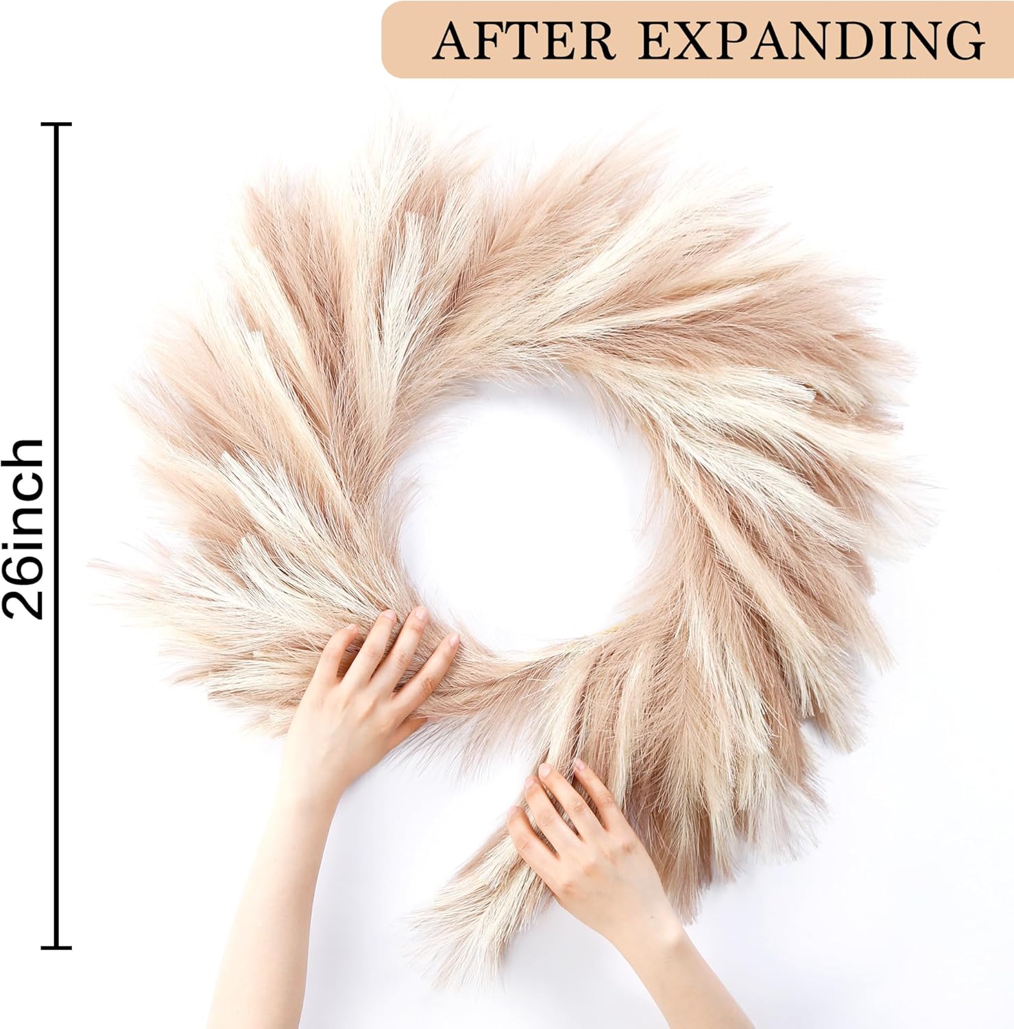 Sggvecsy 26 Faux Pampas Grass Wreath for All Seasons