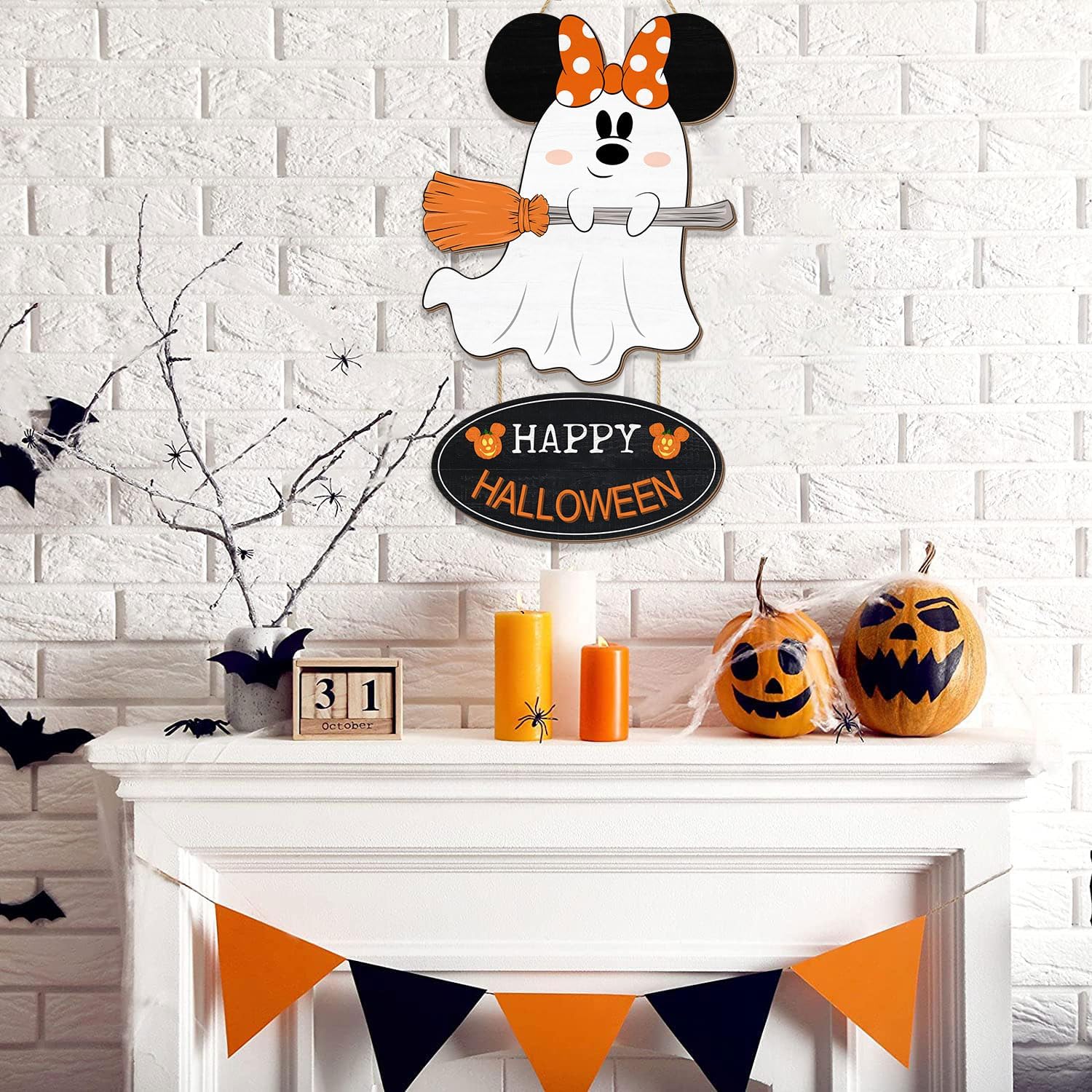 Cute Halloween Mouse Ghost Door Sign