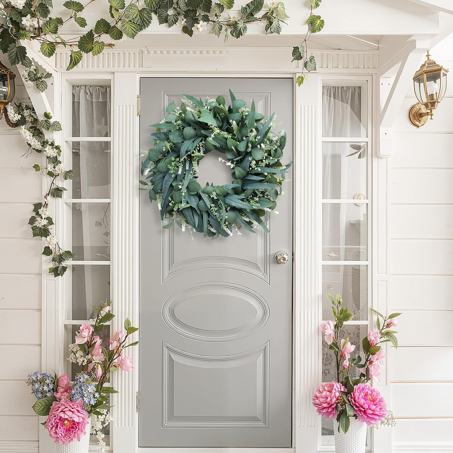 24-26 Inch Eucalyptus Wreath for Front Door and Wall