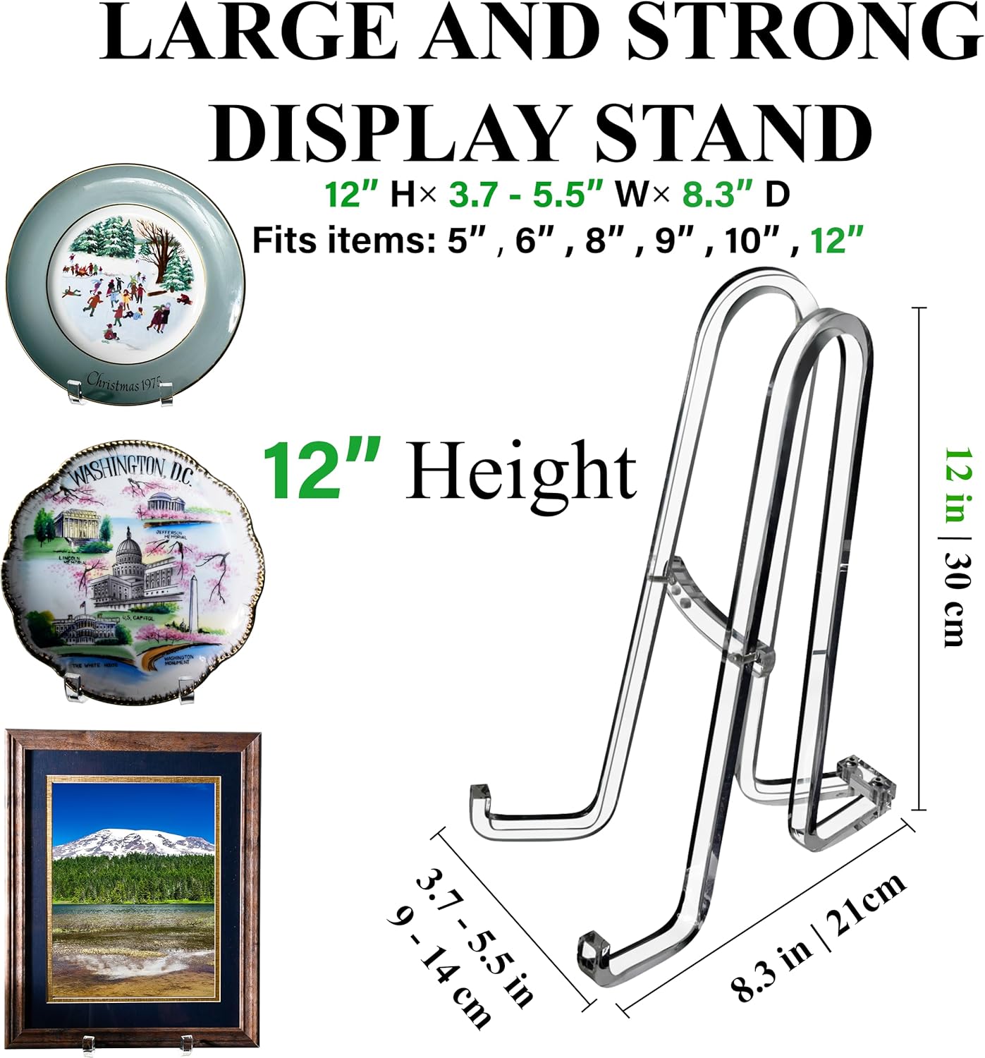 AMT 12 Inch Acrylic Plate Holder Display Stand